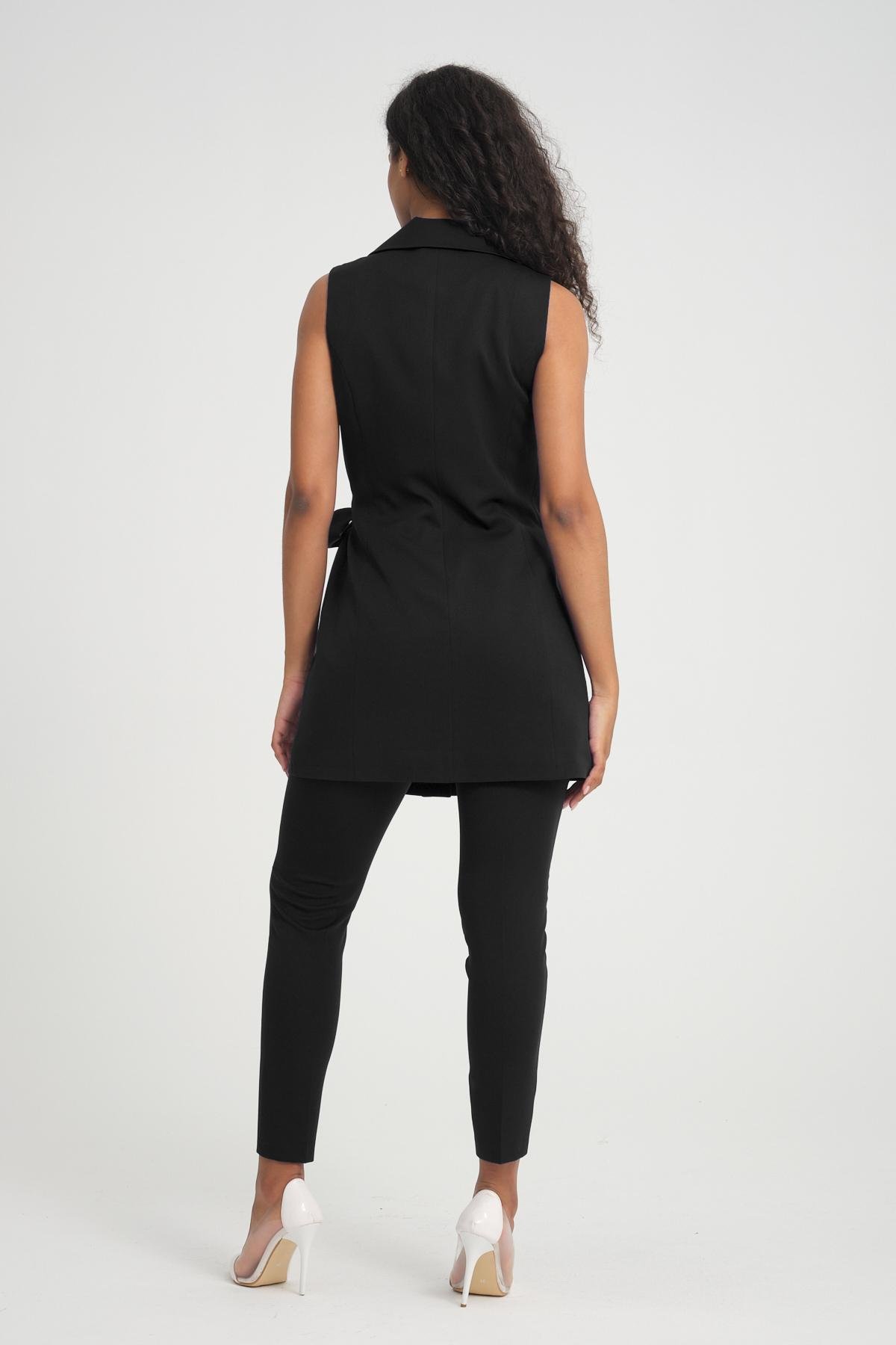 Women vest and pants suit wholesale Black color 696683