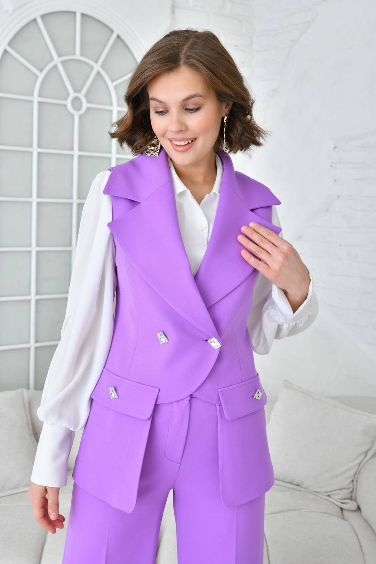 Women vest and pants suit wholesale Lilac color 697260