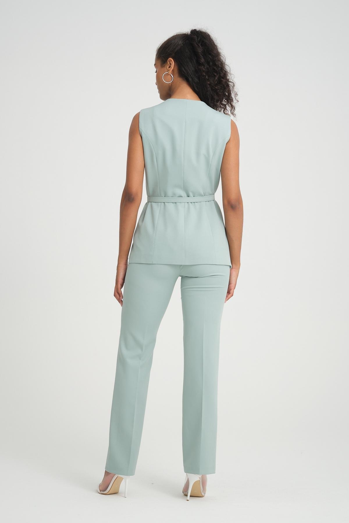 Women vest and pants suit wholesale Pale Mint color 696676