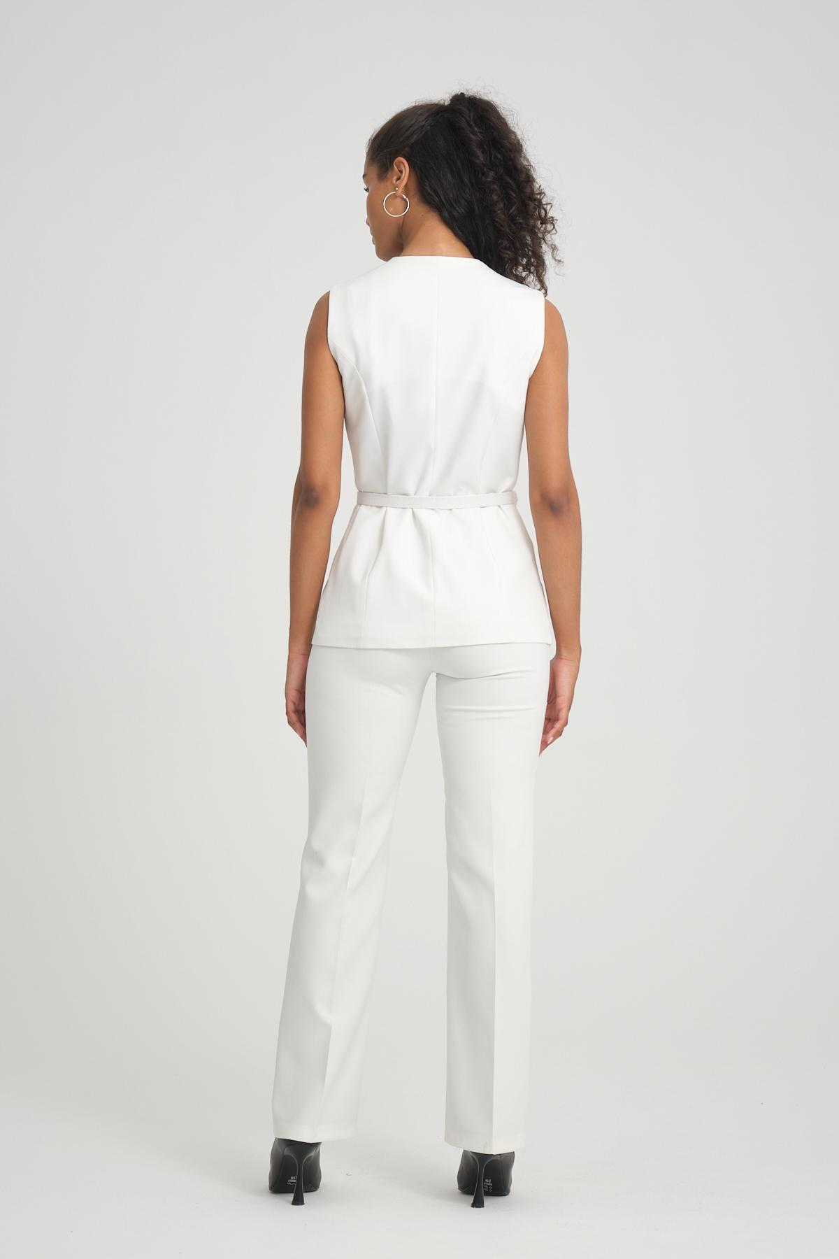 Women vest and pants suit wholesale White color 696674