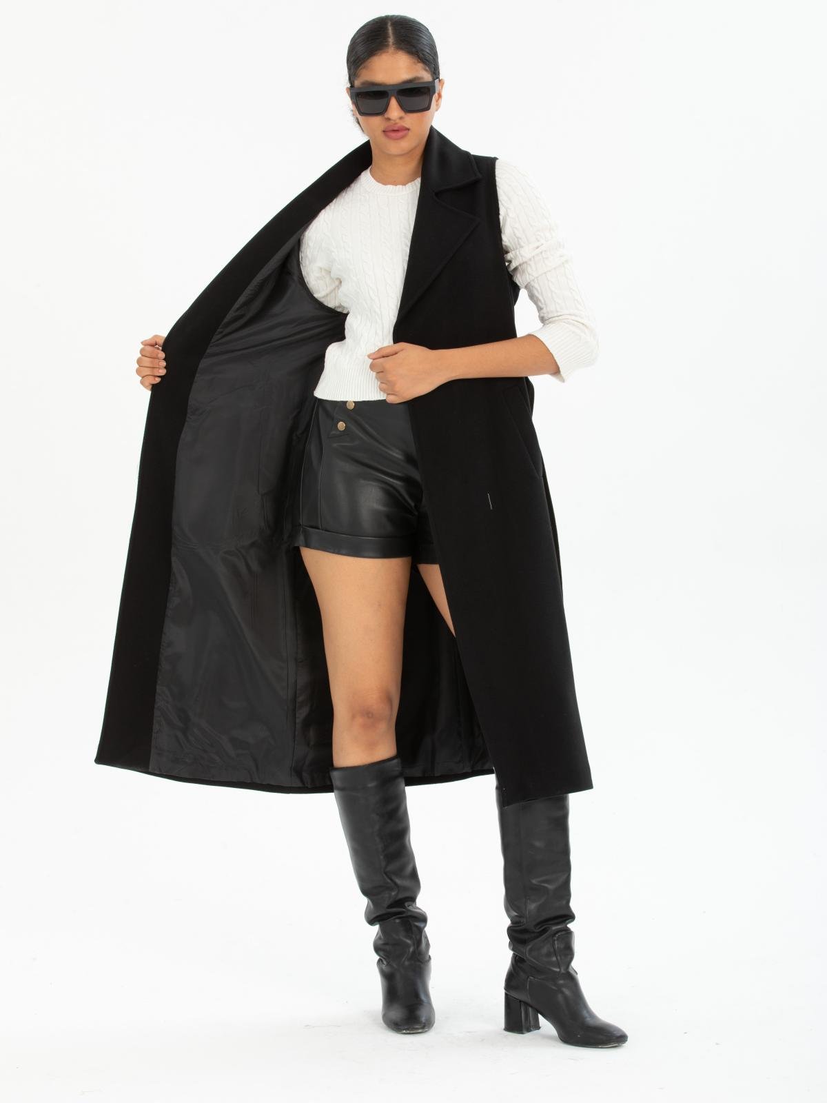 Women vest with belt wholesale Black color 669511
