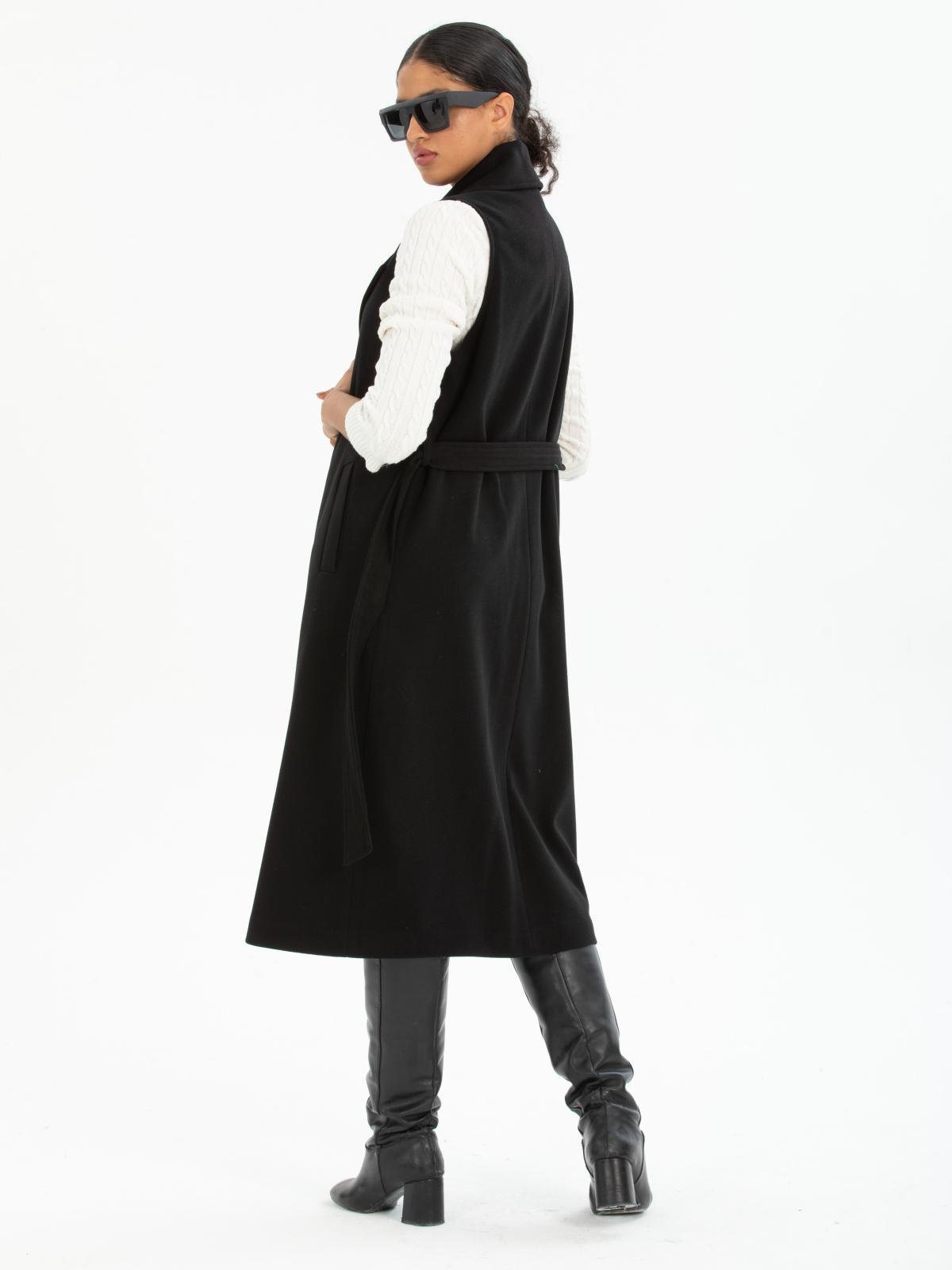 Women vest with belt wholesale Black color 669511