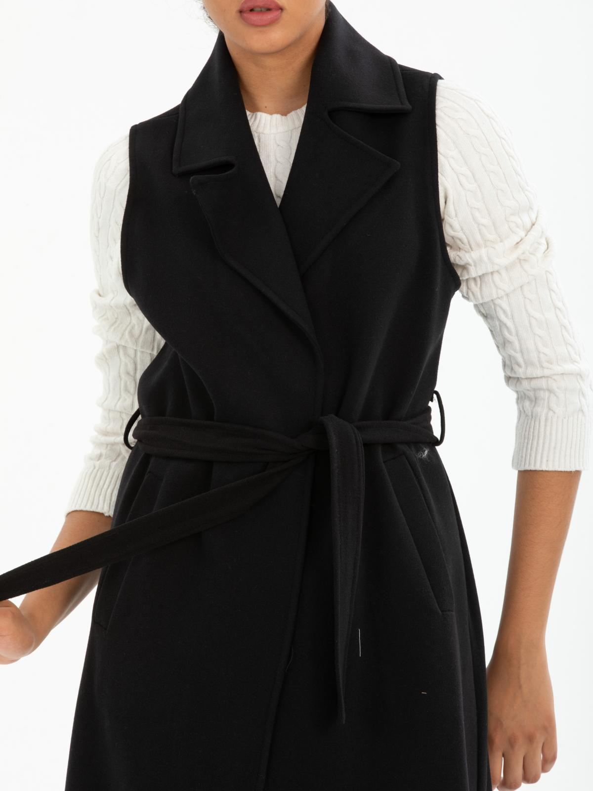 Women vest with belt wholesale Black color 669511