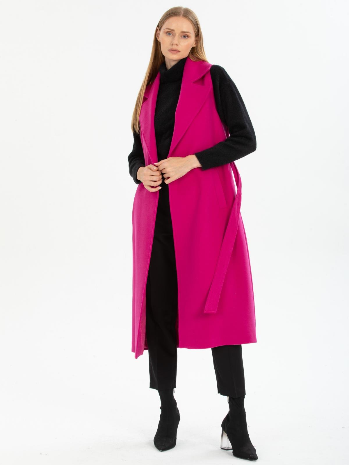 Women vest with belt wholesale Fuchsia color 669508