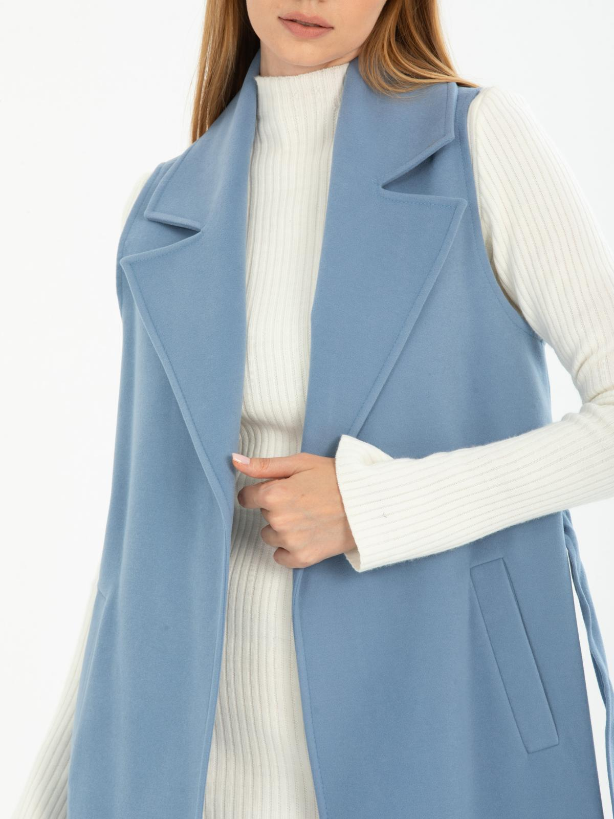 Women vest with belt wholesale Light Blue color 669509