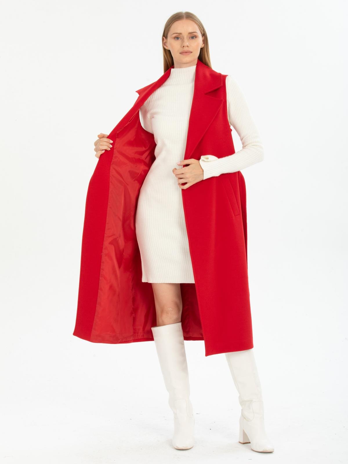 Women vest with belt wholesale Red color 669510
