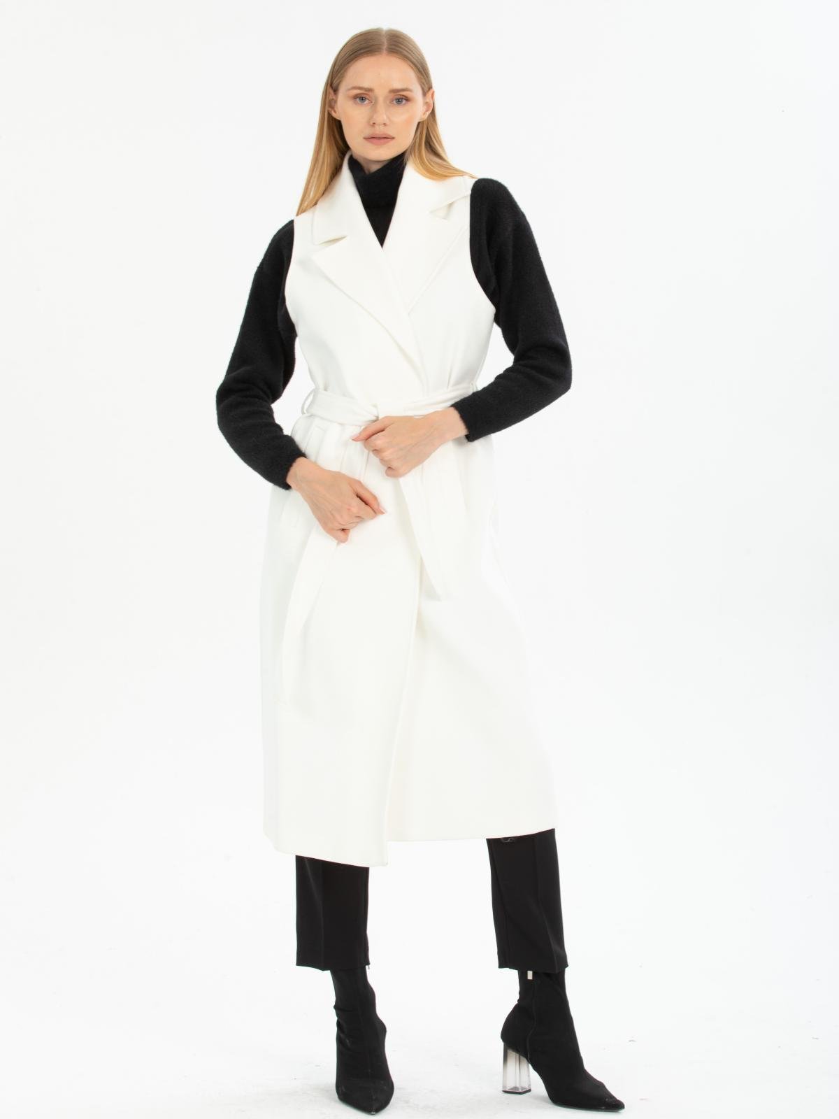 Women vest with belt wholesale White color 669505