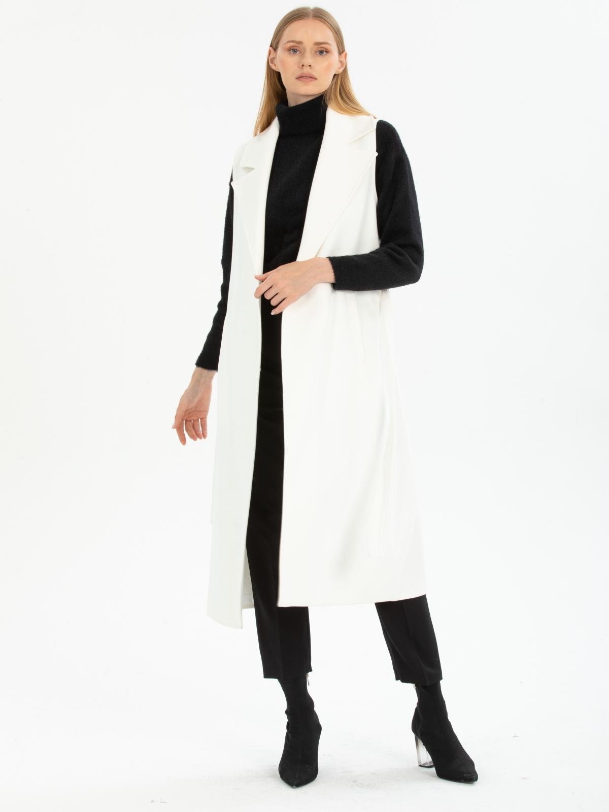 Women vest with belt wholesale White color 669505