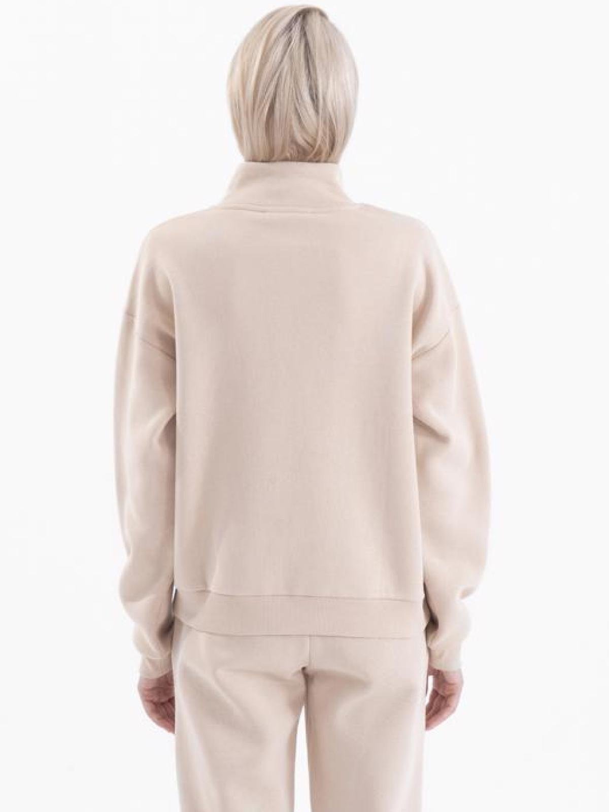 Women zip-neck sweatshirt wholesale Cream color 680565