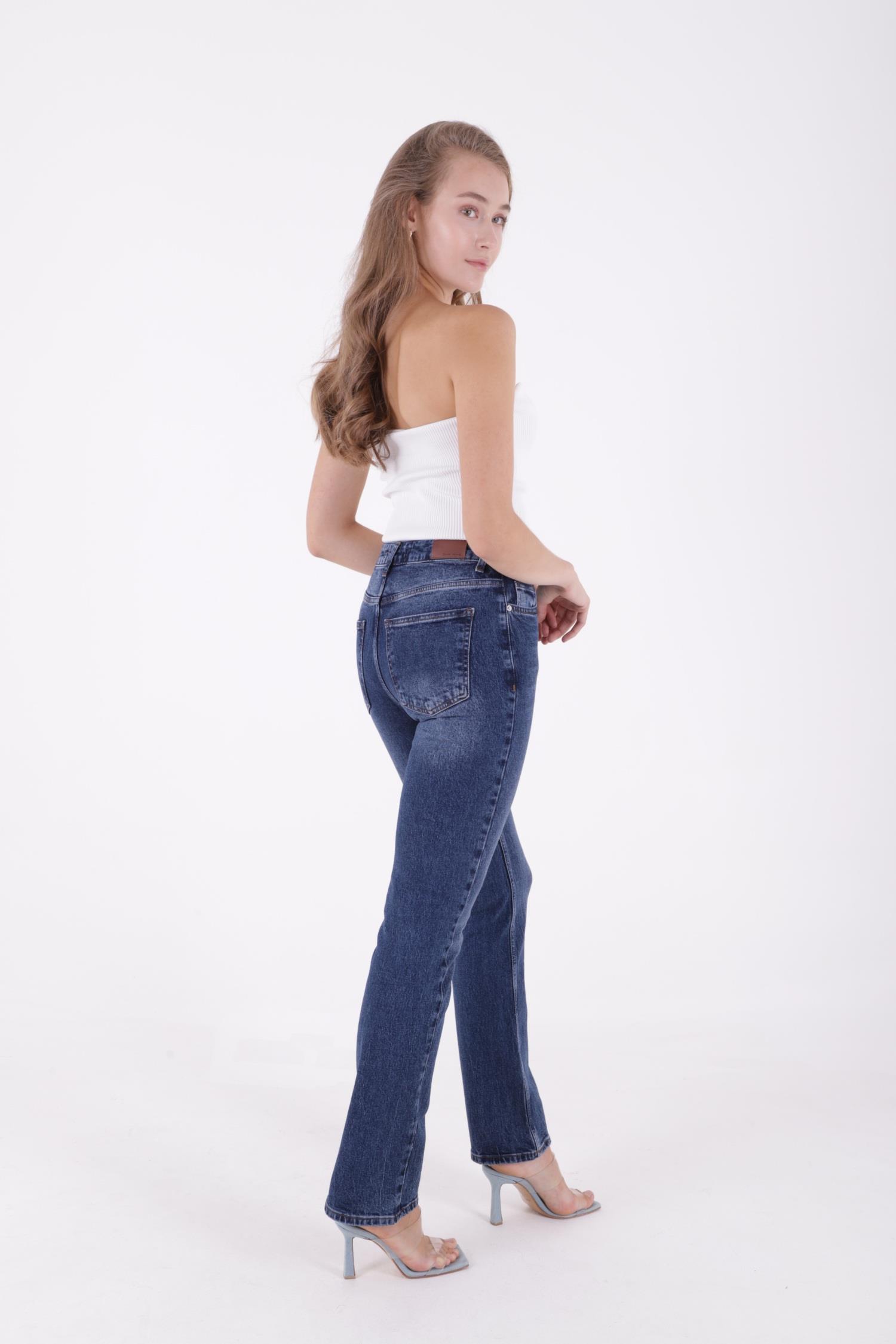 Yüksel Bel Straight Kot Pantolon 7033-01-(26-31)