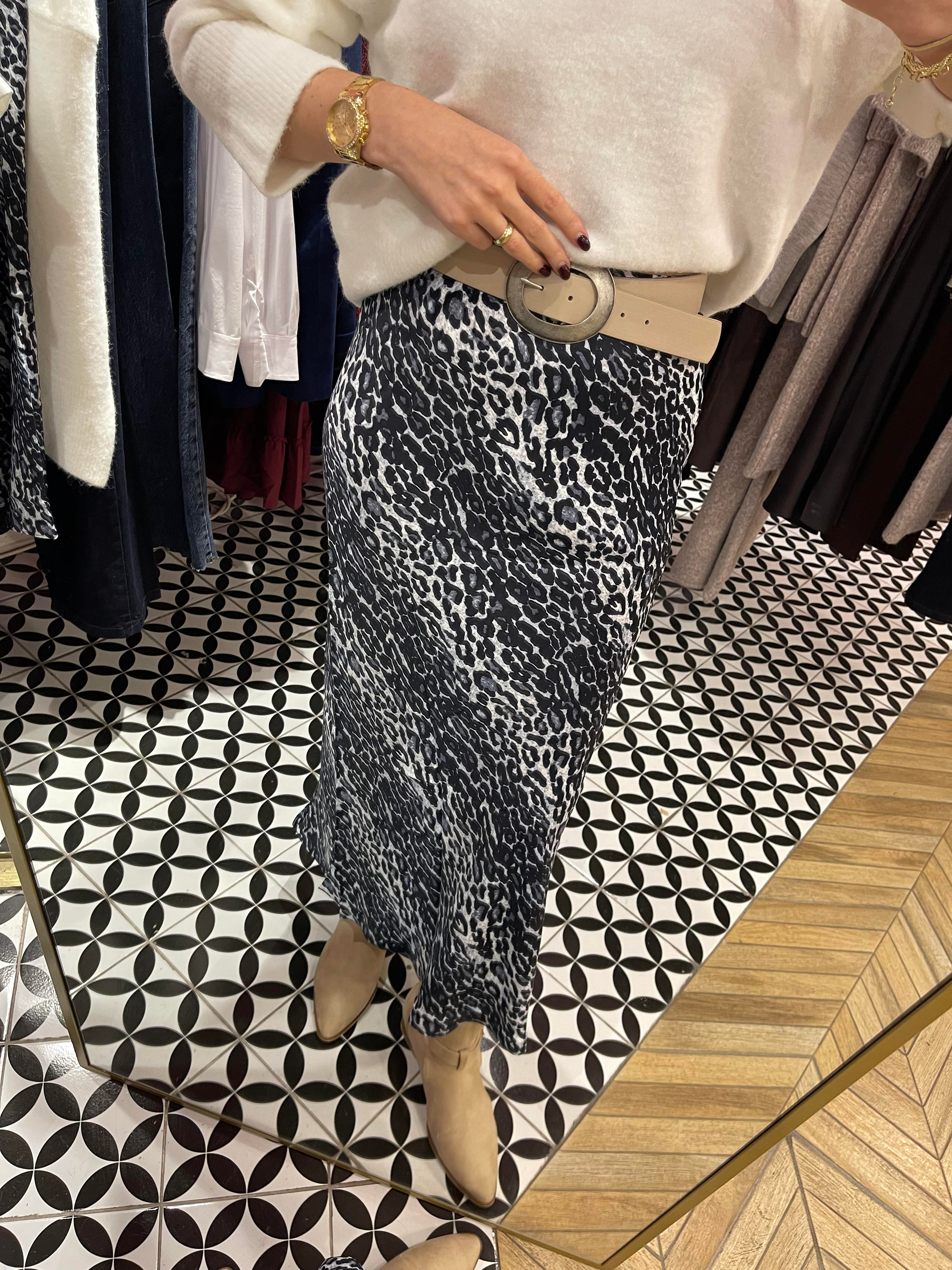 Desenli Saten Maxi boy Beli Lastikli Etek