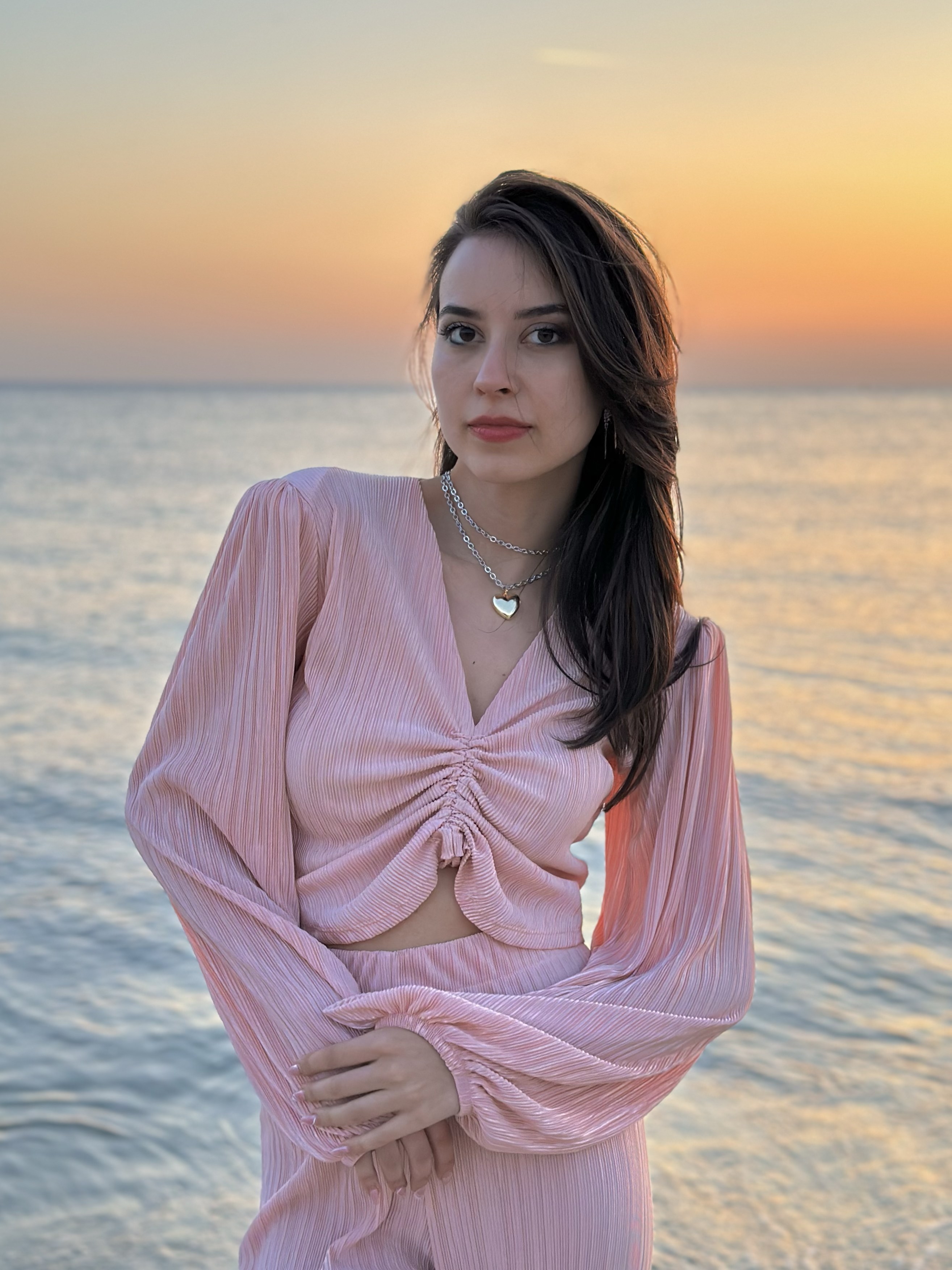 Fitilli Büzgülü Ayarlamalı Bluz / Pantolon Takım - Pudra Pembe