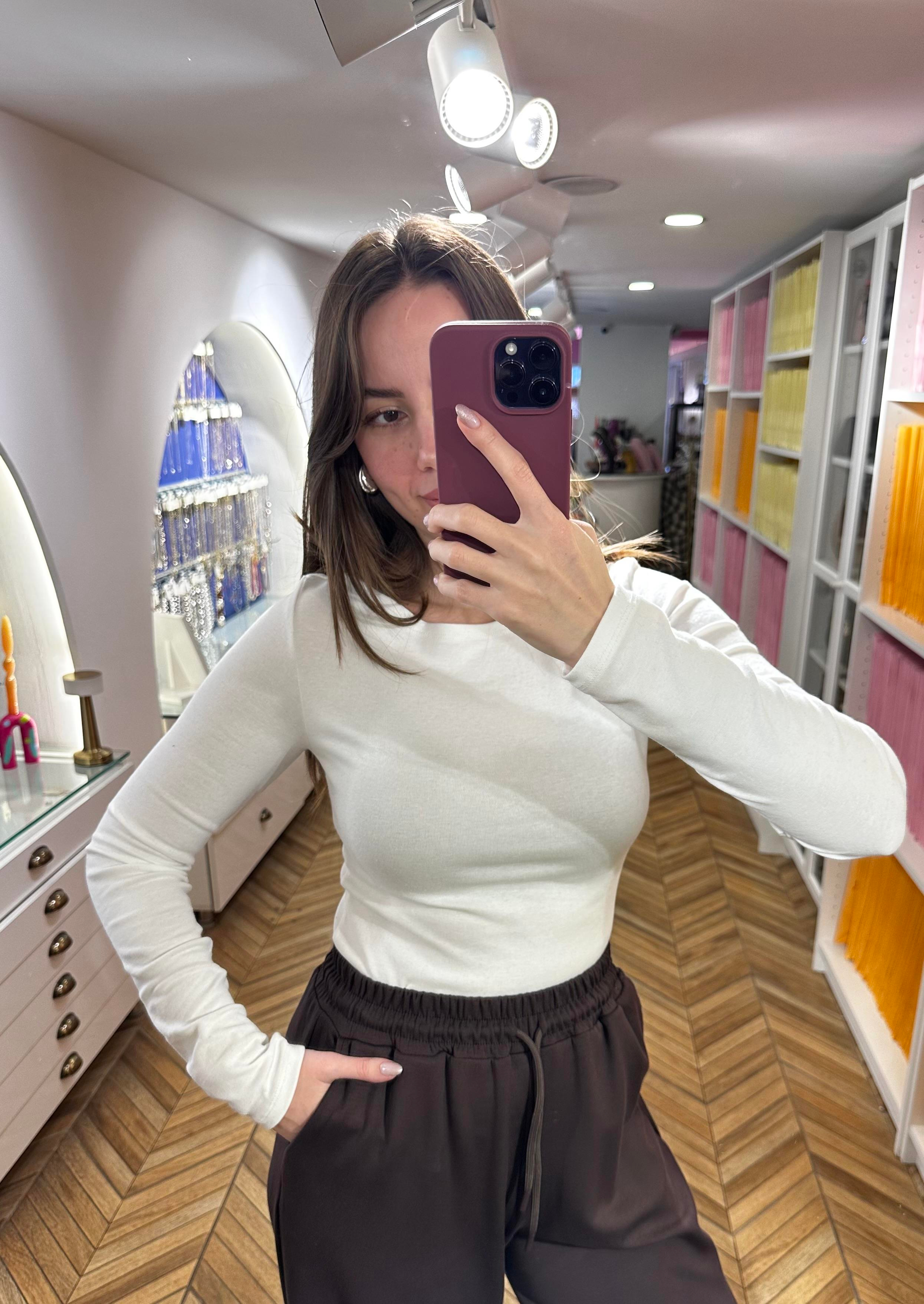 Kayık Yaka Uzun Kol Basic Bluz