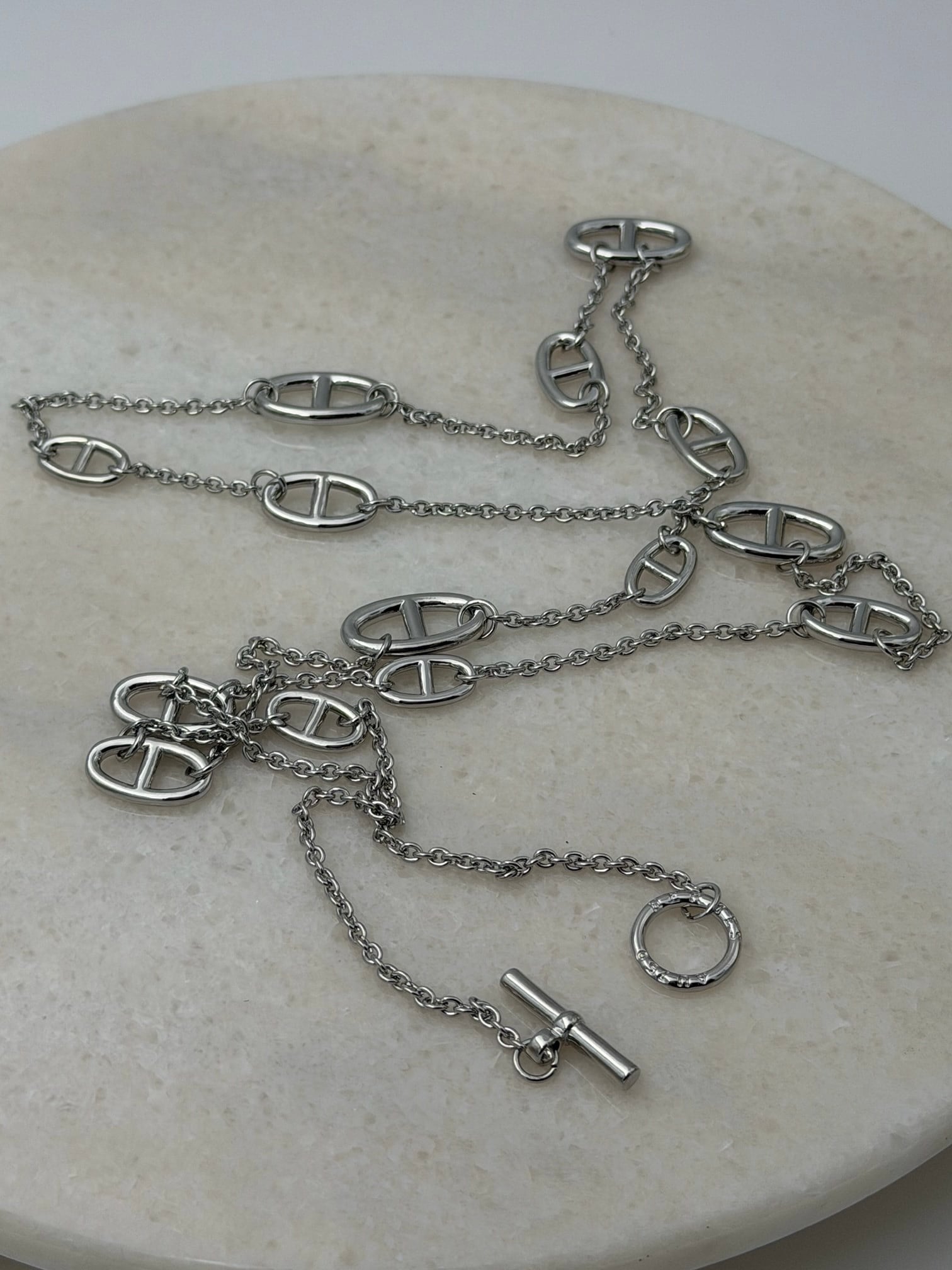 Marka Model Herm. Gümüş Ayarlanabilir Kolye