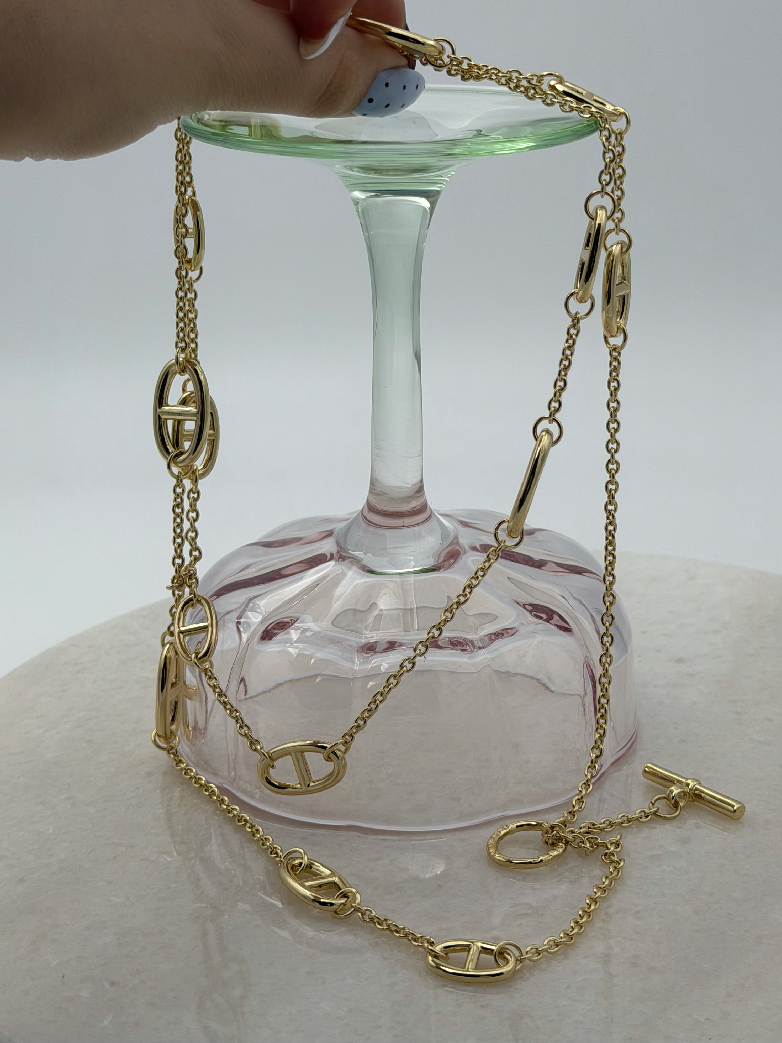 Marka Model Herm. Gold Ayarlanabilir Kolye