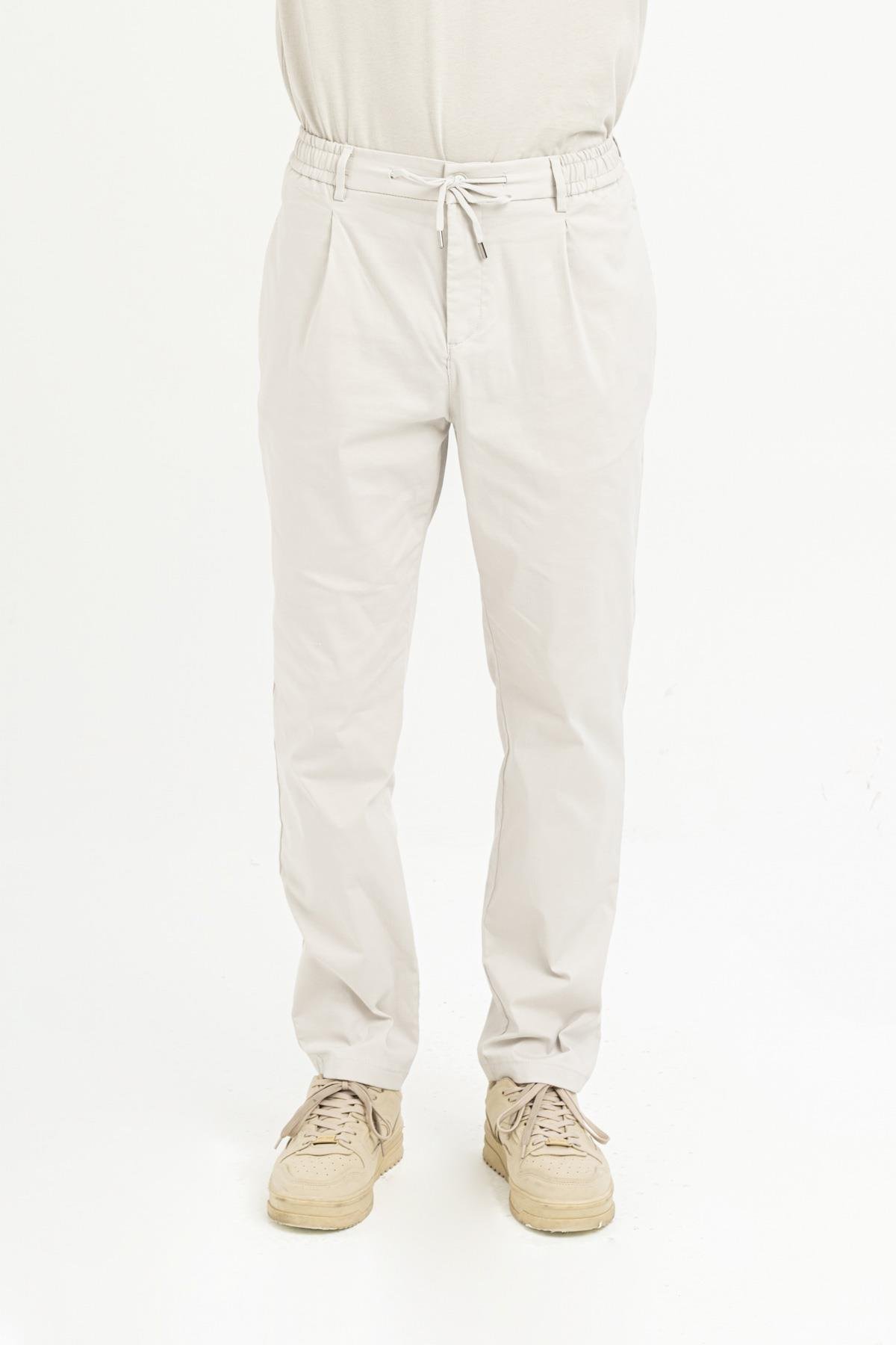 Beli Lastikli Arkası Tek Cep Fermuarlı Slim Fit Erkek Pantolon