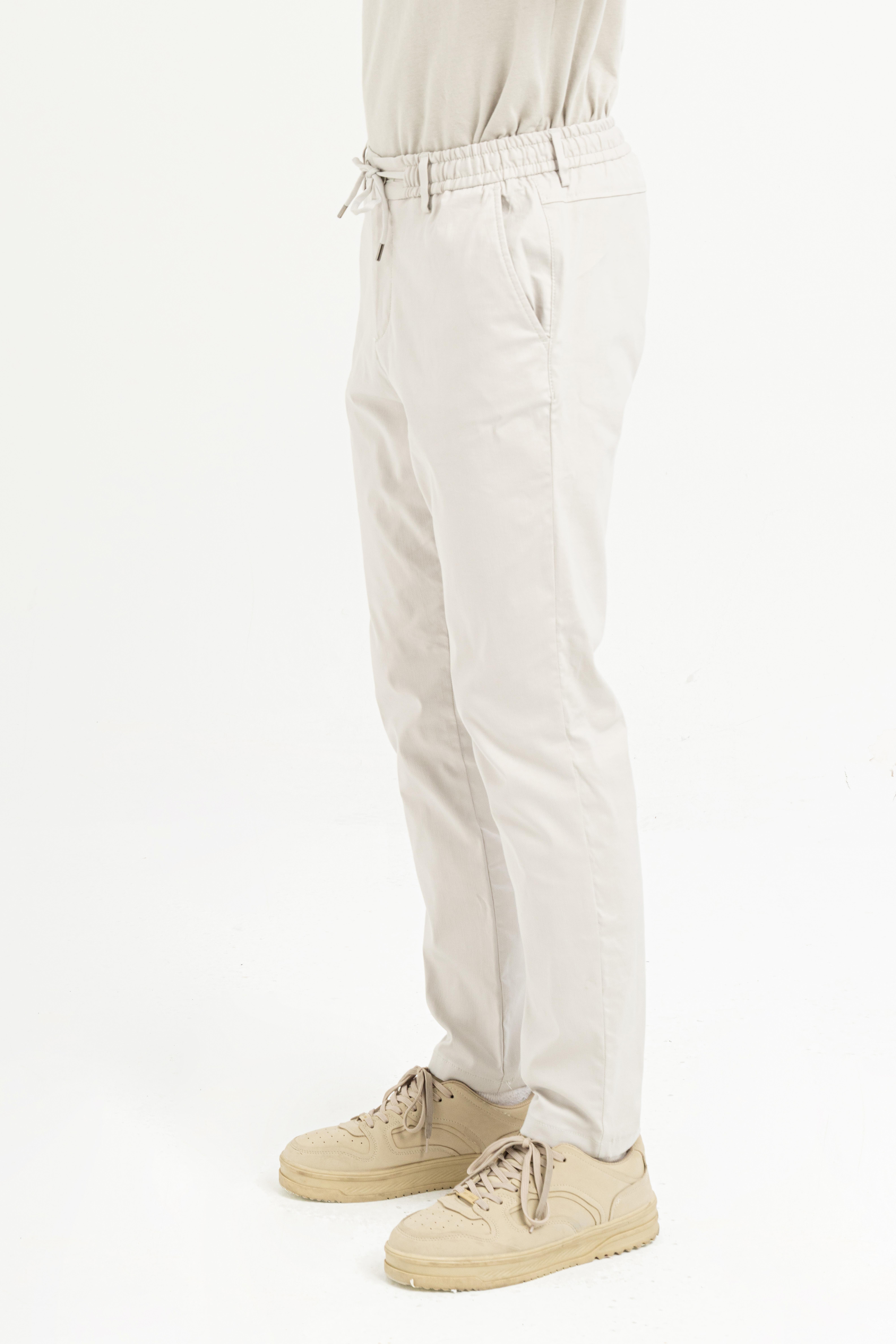 Beli Lastikli Arkası Tek Cep Fermuarlı Slim Fit Erkek Pantolon