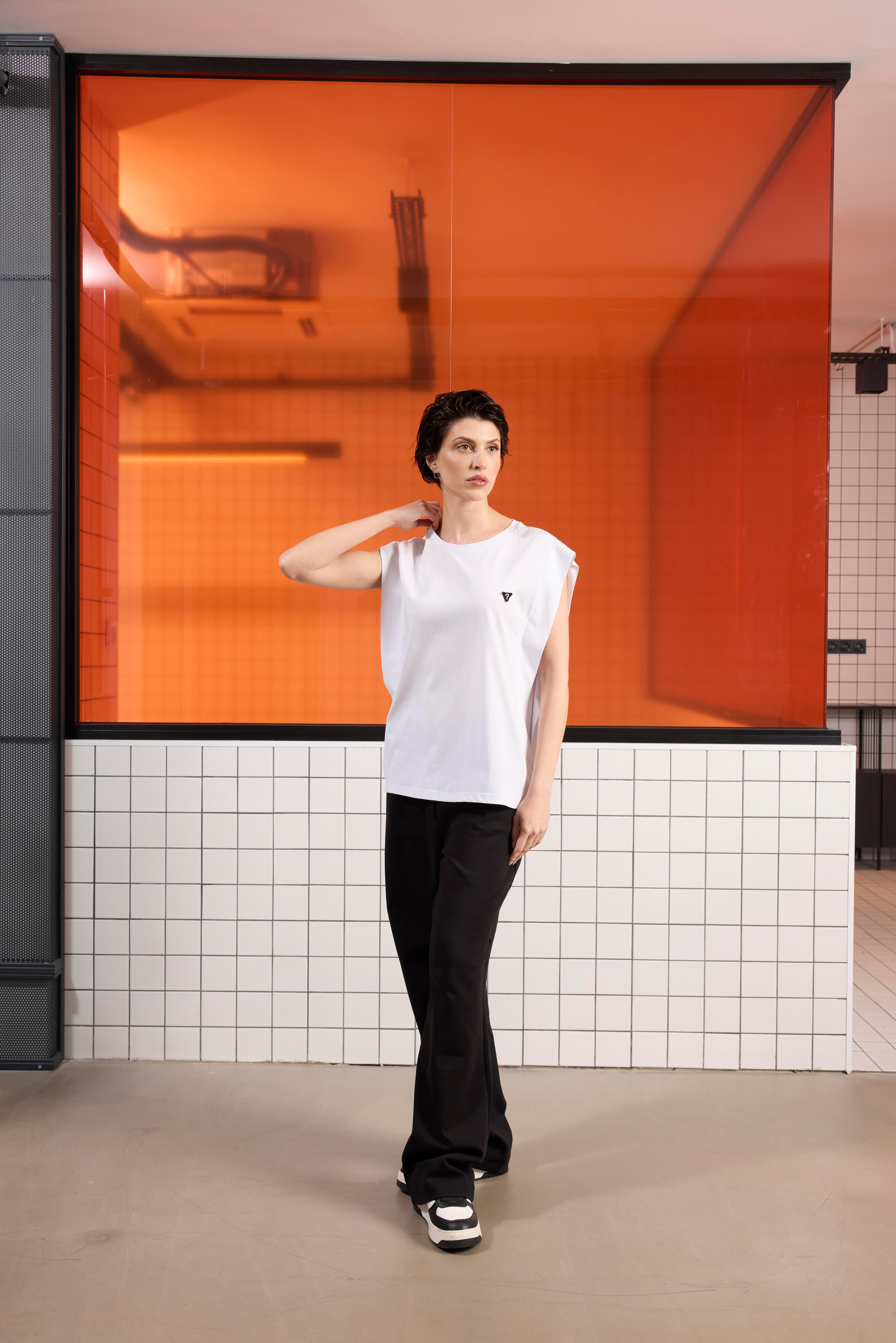 Bisiklet Yaka Desenli Midi Top Crop