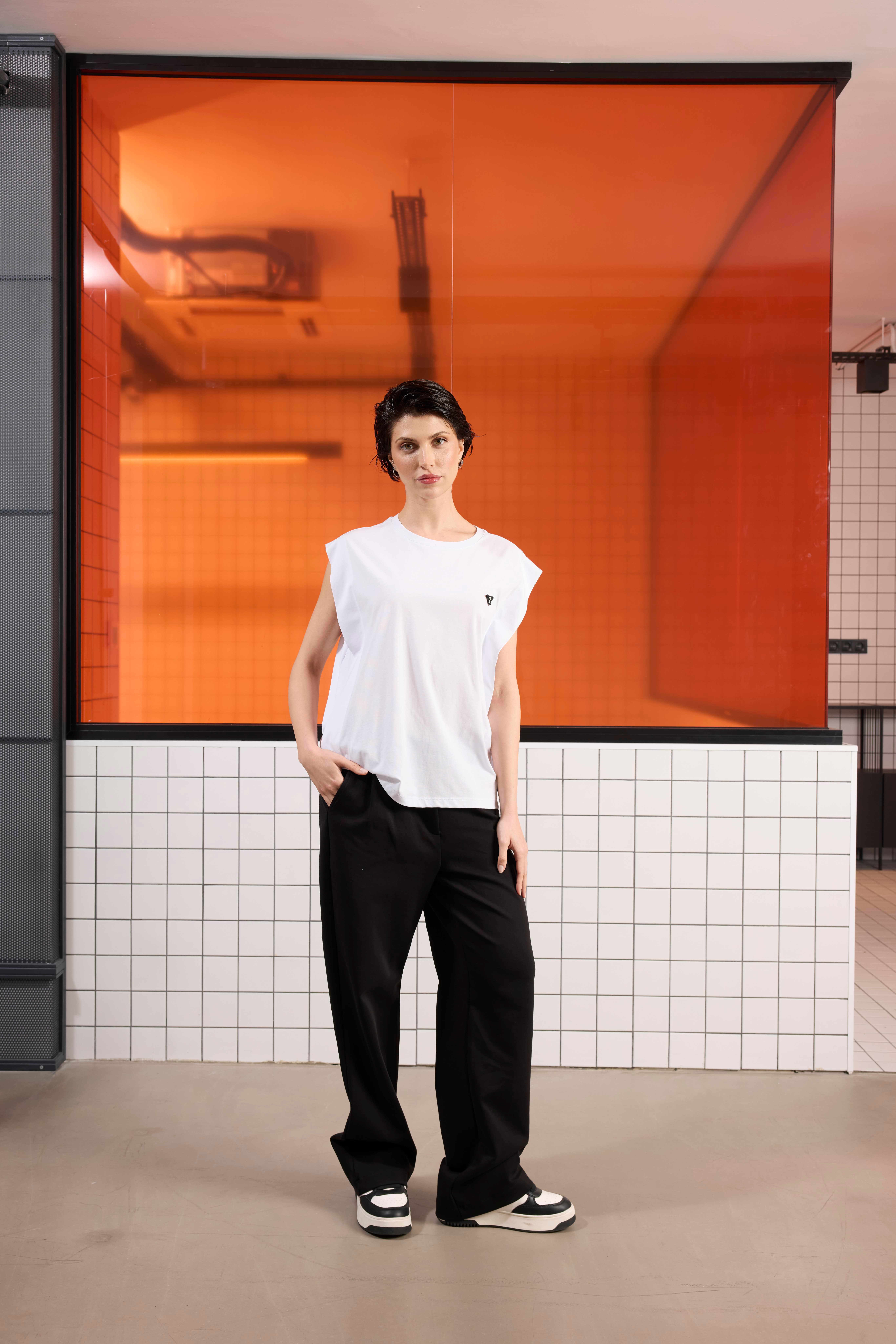 Bisiklet Yaka Desenli Midi Top Crop