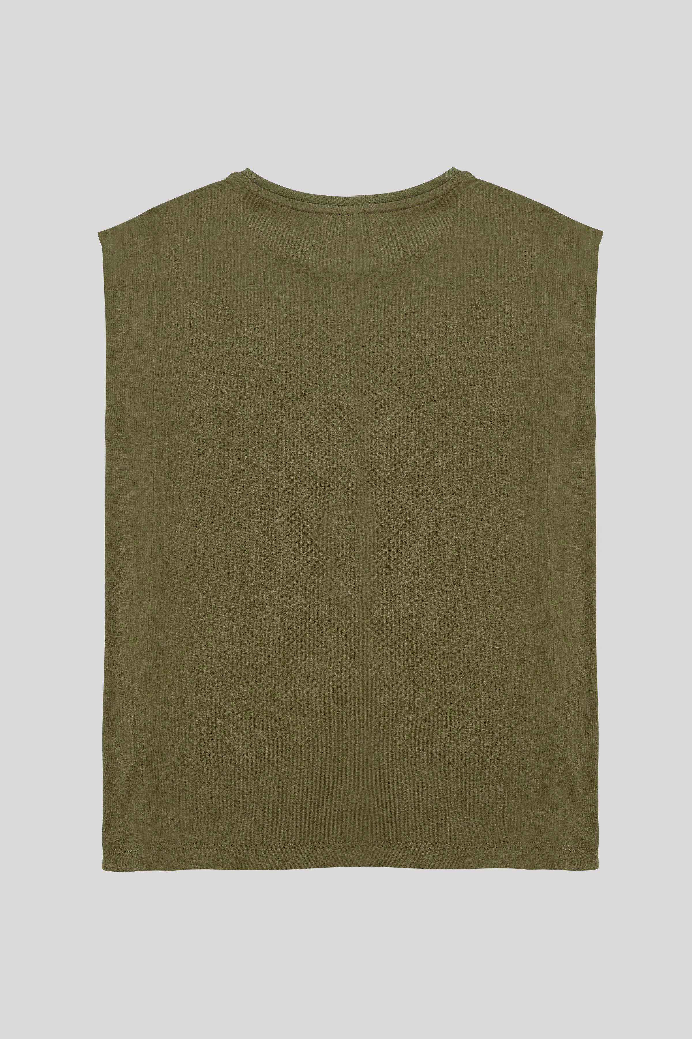 Bisiklet Yaka Logo Detaylı Kolsuz T-shirt