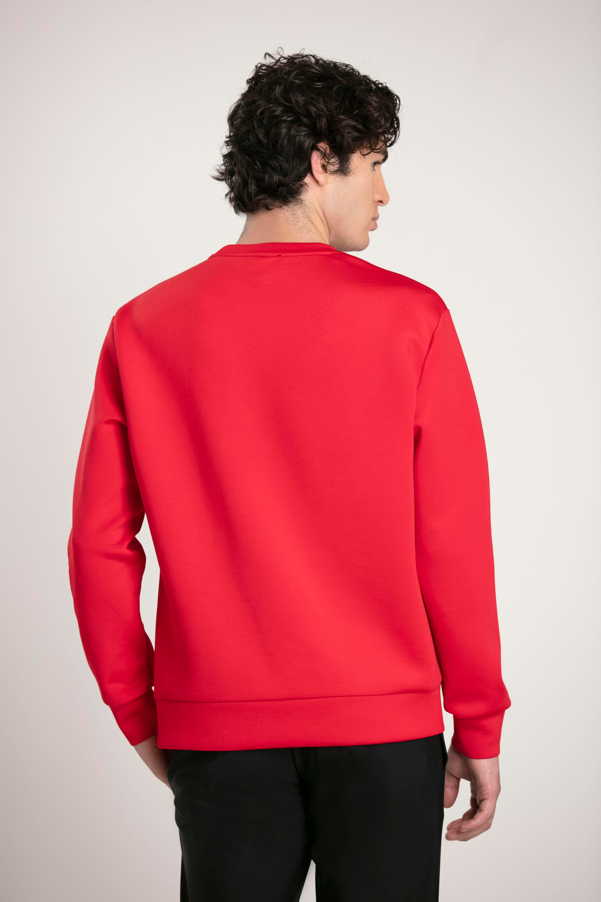 Bisiklet Yaka Önü Baskılı Erkek Sweatshirt