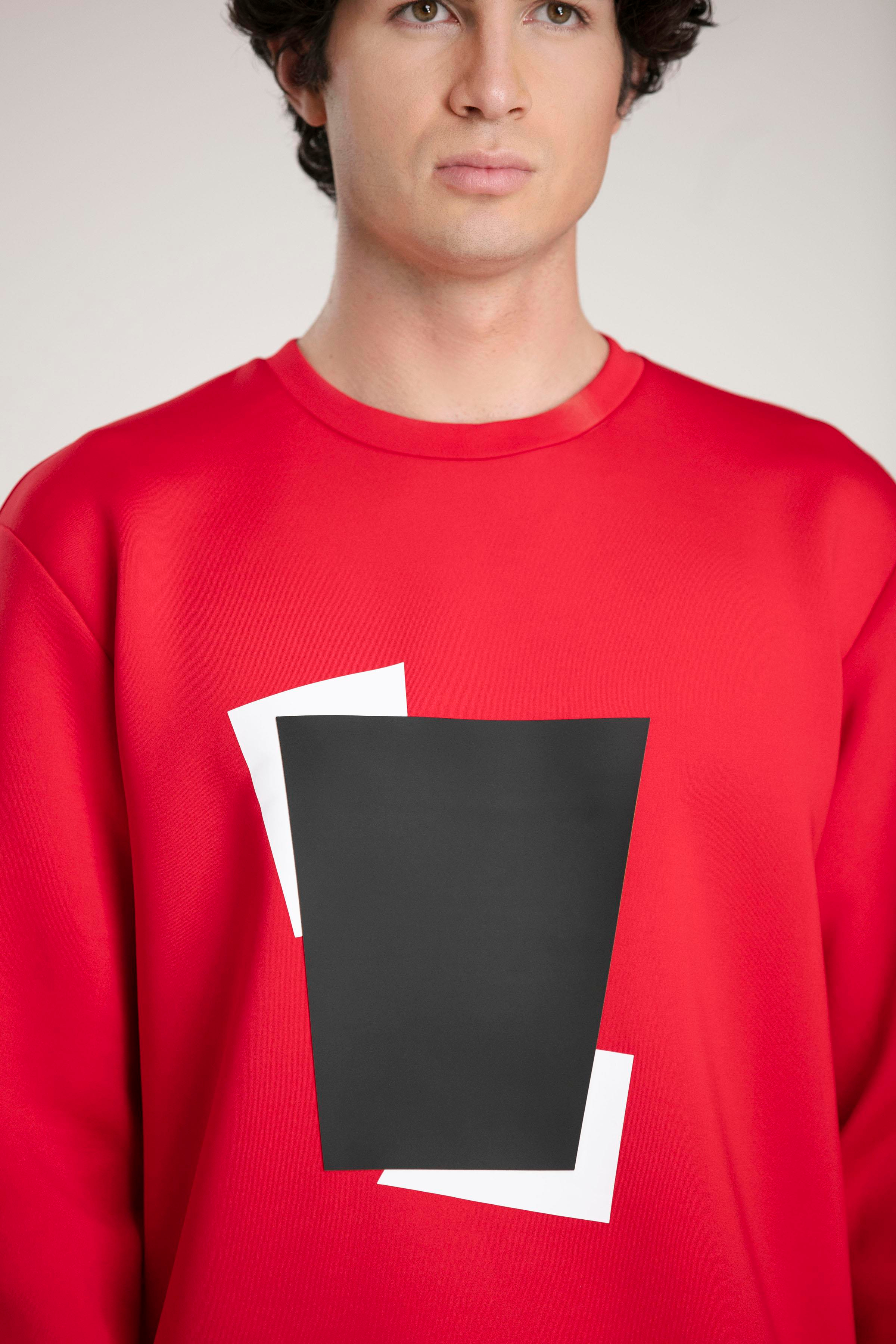 Bisiklet Yaka Önü Baskılı Erkek Sweatshirt