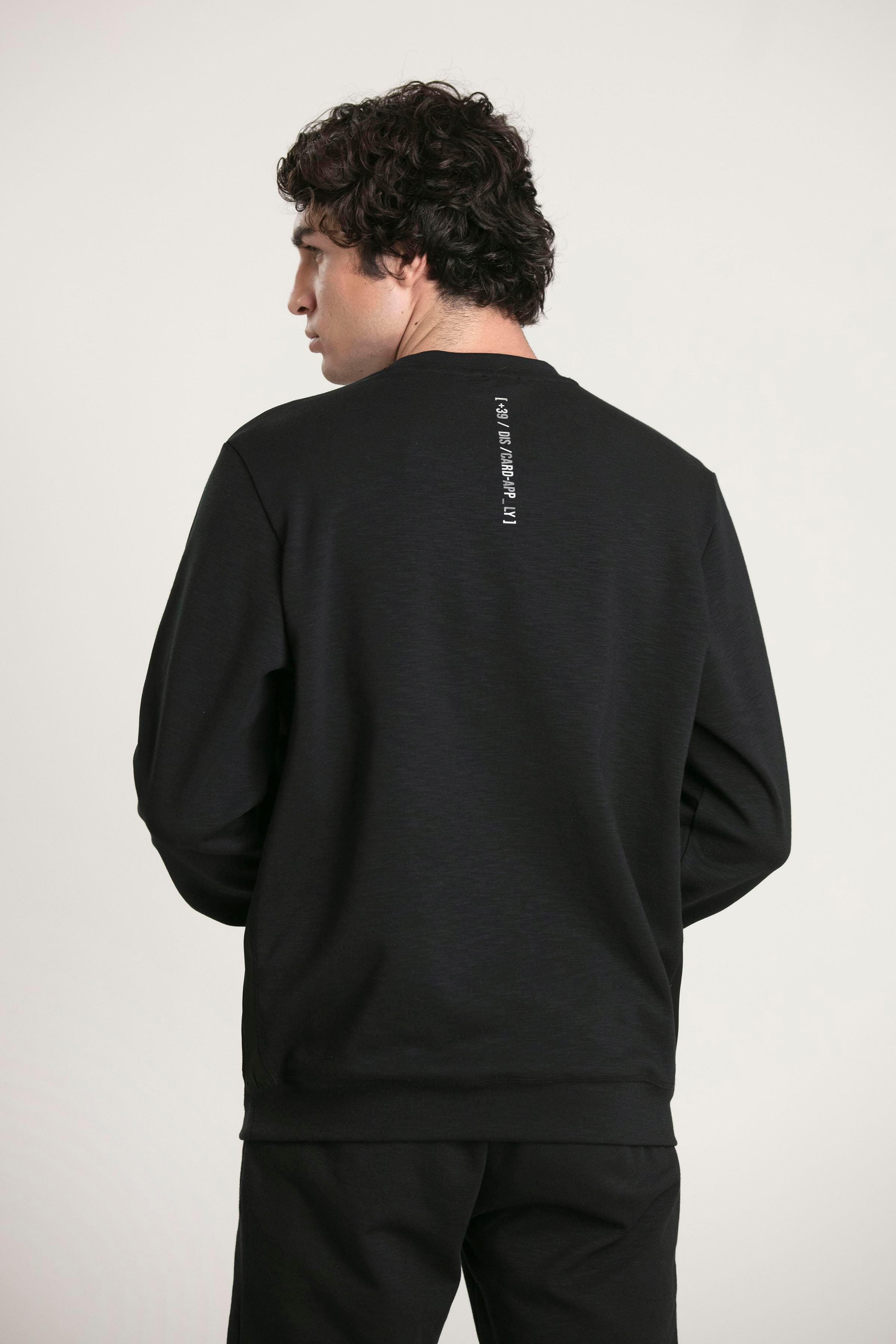 Bisiklet Yaka Tasarım Detaylı Erkek Sweatshirt