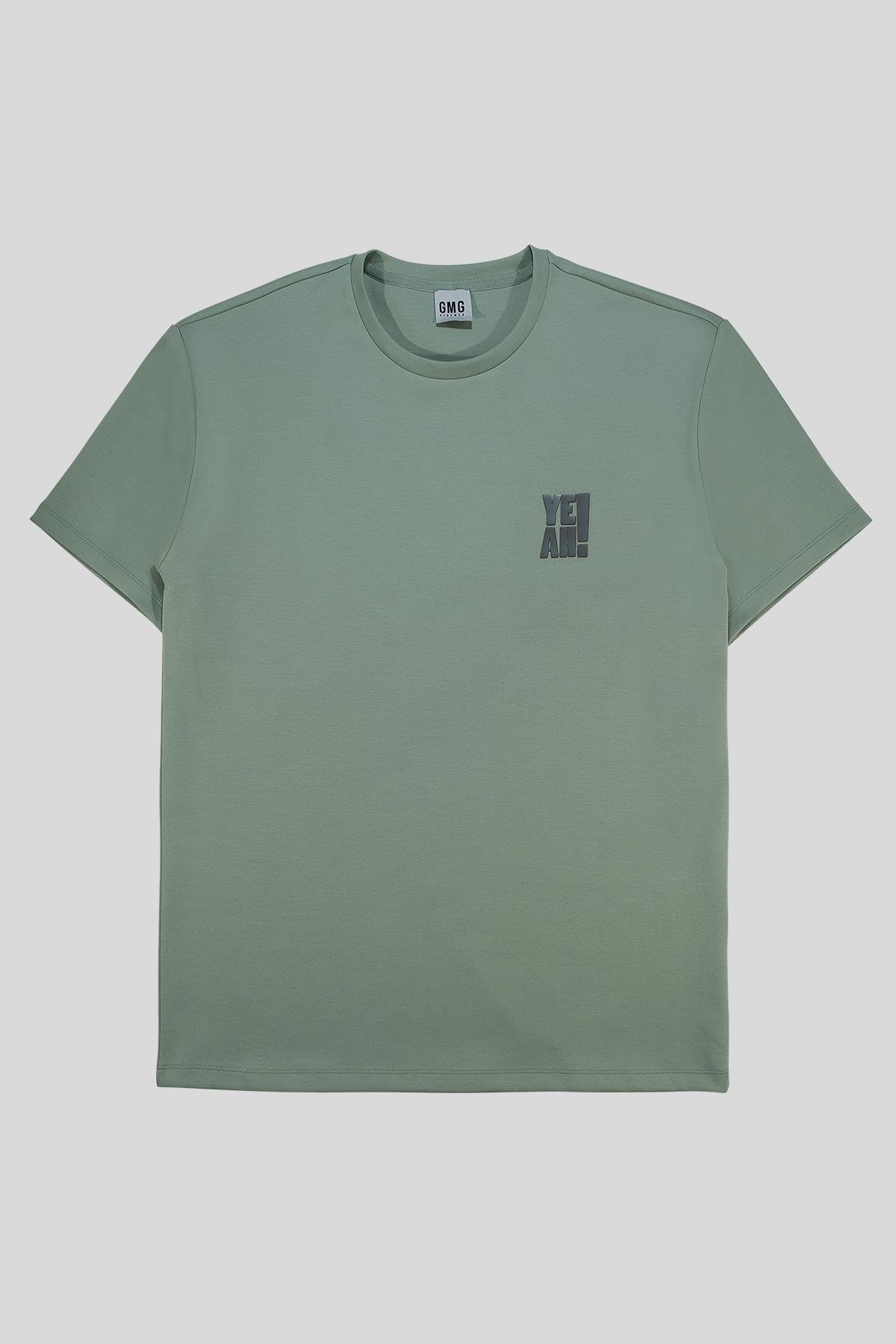 Bisiklet Yaka YEAH Baskılı Erkek T-shirt
