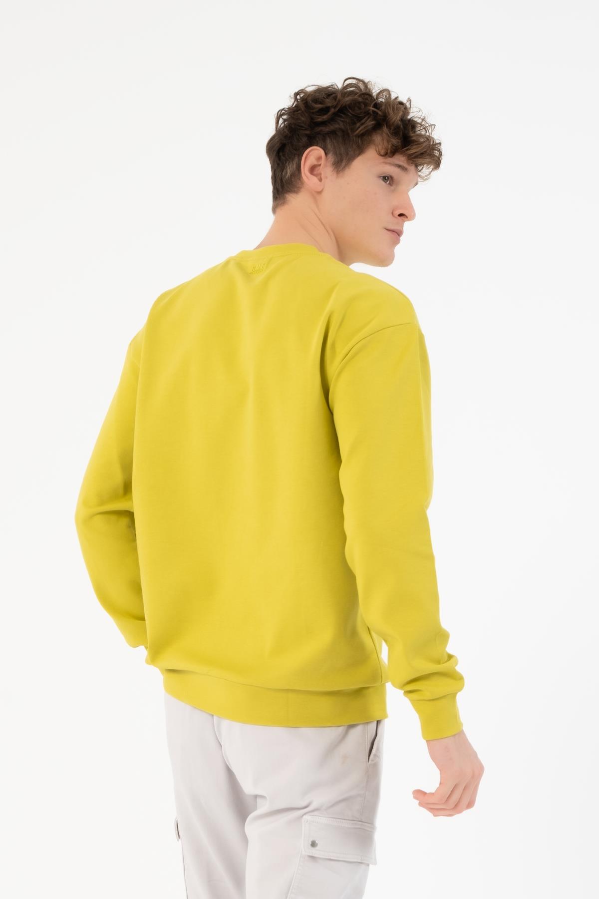 Bisiklet Yaka Zero Baskılı Erkek Sweatshirt