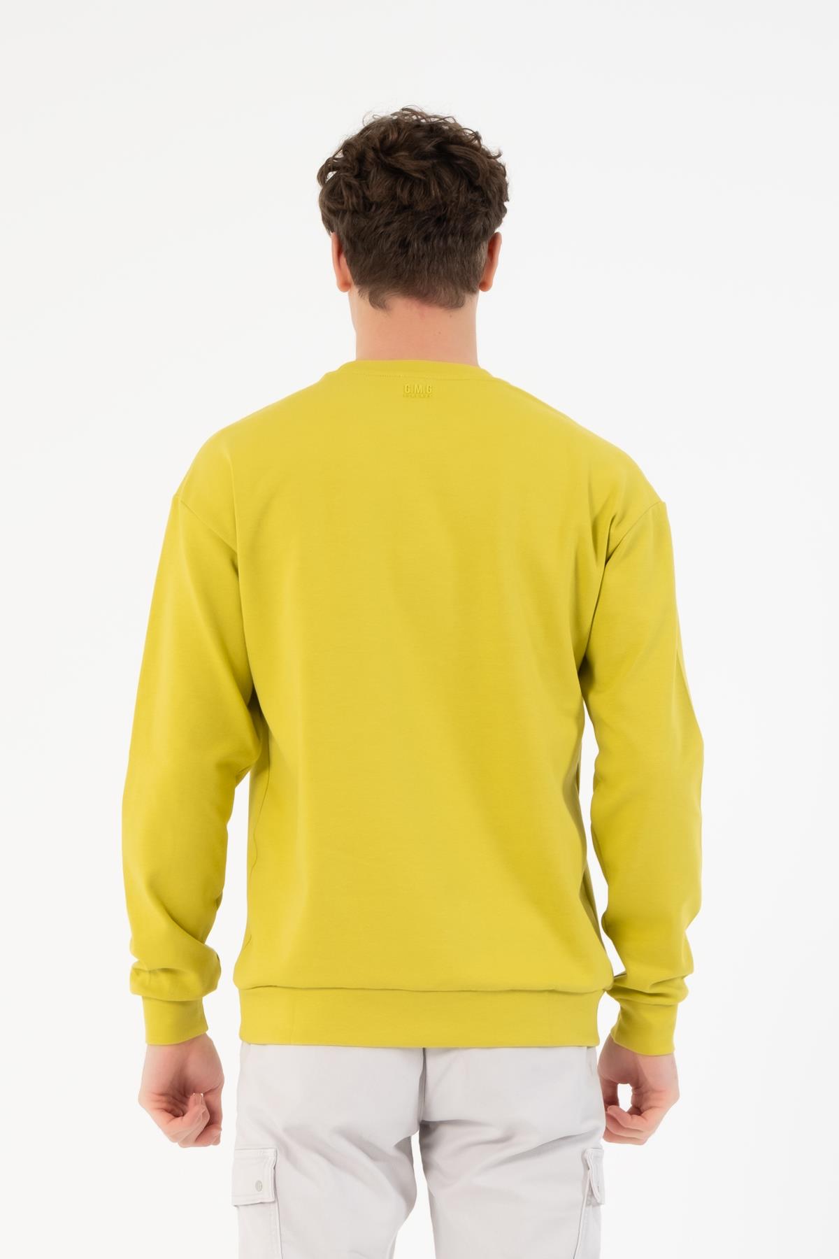 Bisiklet Yaka Zero Baskılı Erkek Sweatshirt