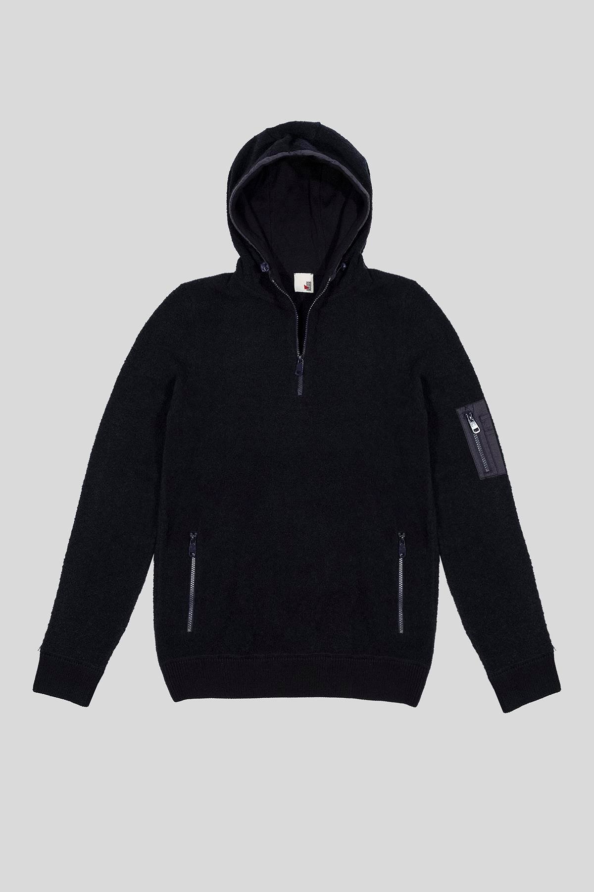 Fermuar Detaylı Oversize Erkek Sweatshirt