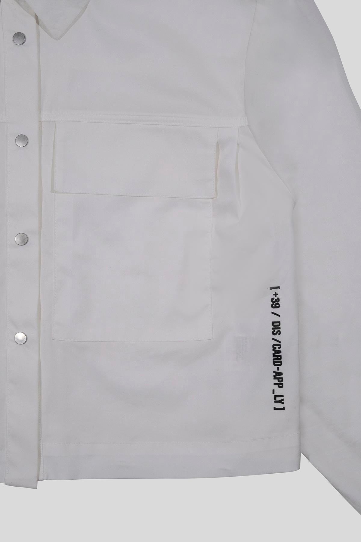 Gömlek Yaka Kol Ucu Ribanalı Çift Cep Çıtçıtlı Kadın Gömlek