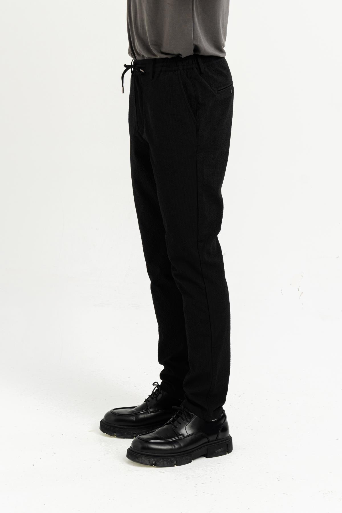 Kemeri Lastiki Arka Cebi Tek Fleto Teknik Jogger Slim Fit Erkek Pantolon