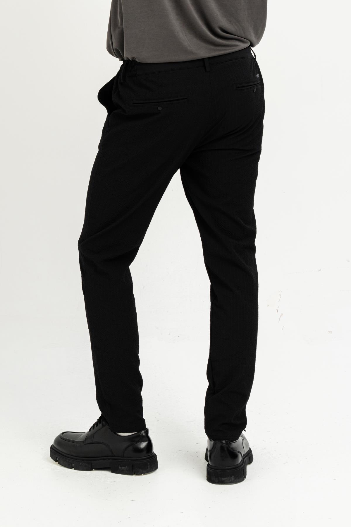 Kemeri Lastiki Arka Cebi Tek Fleto Teknik Jogger Slim Fit Erkek Pantolon