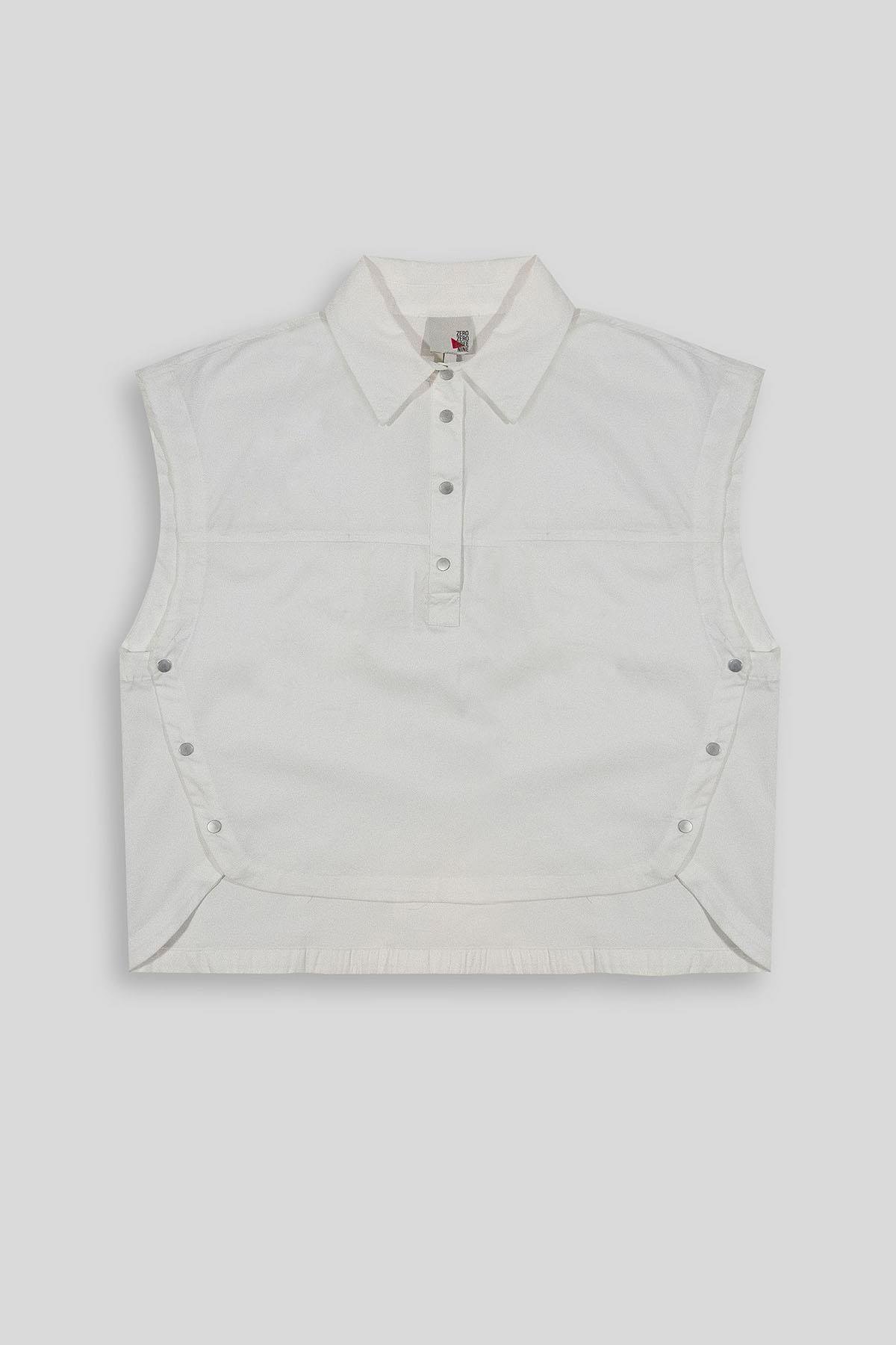 Spor Şık Sıfır Kol Kadın Gömlek