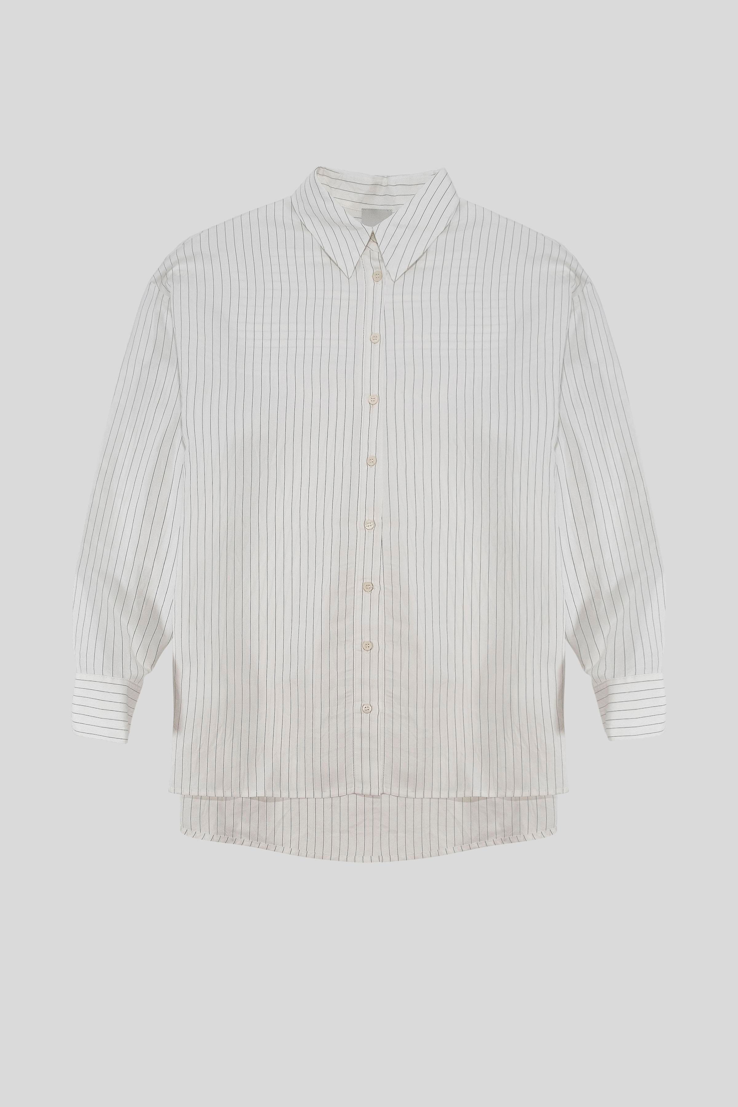 Uzun Kollu Çizgili Kadın Gömlek