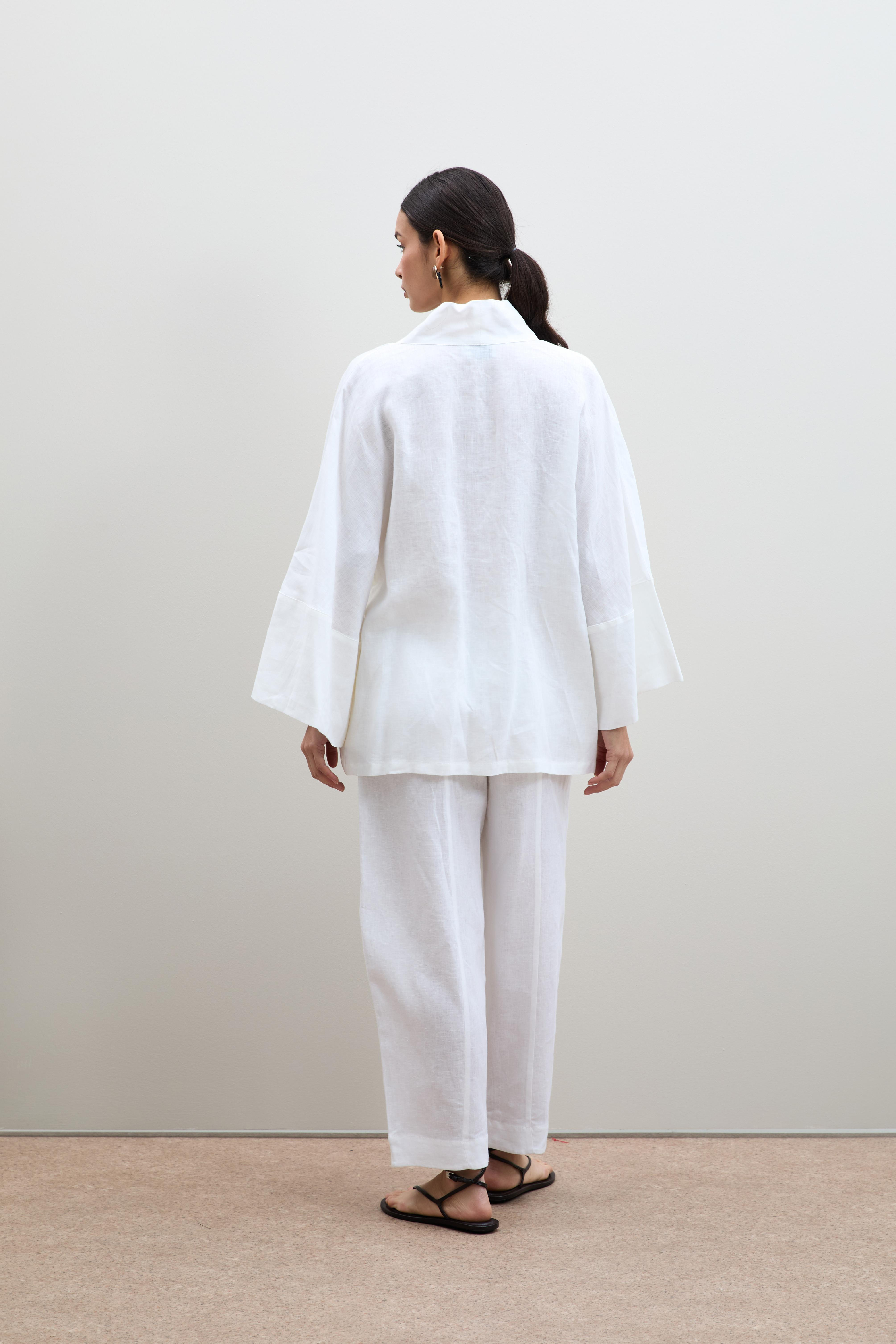 %100 Keten Oversize Kimono