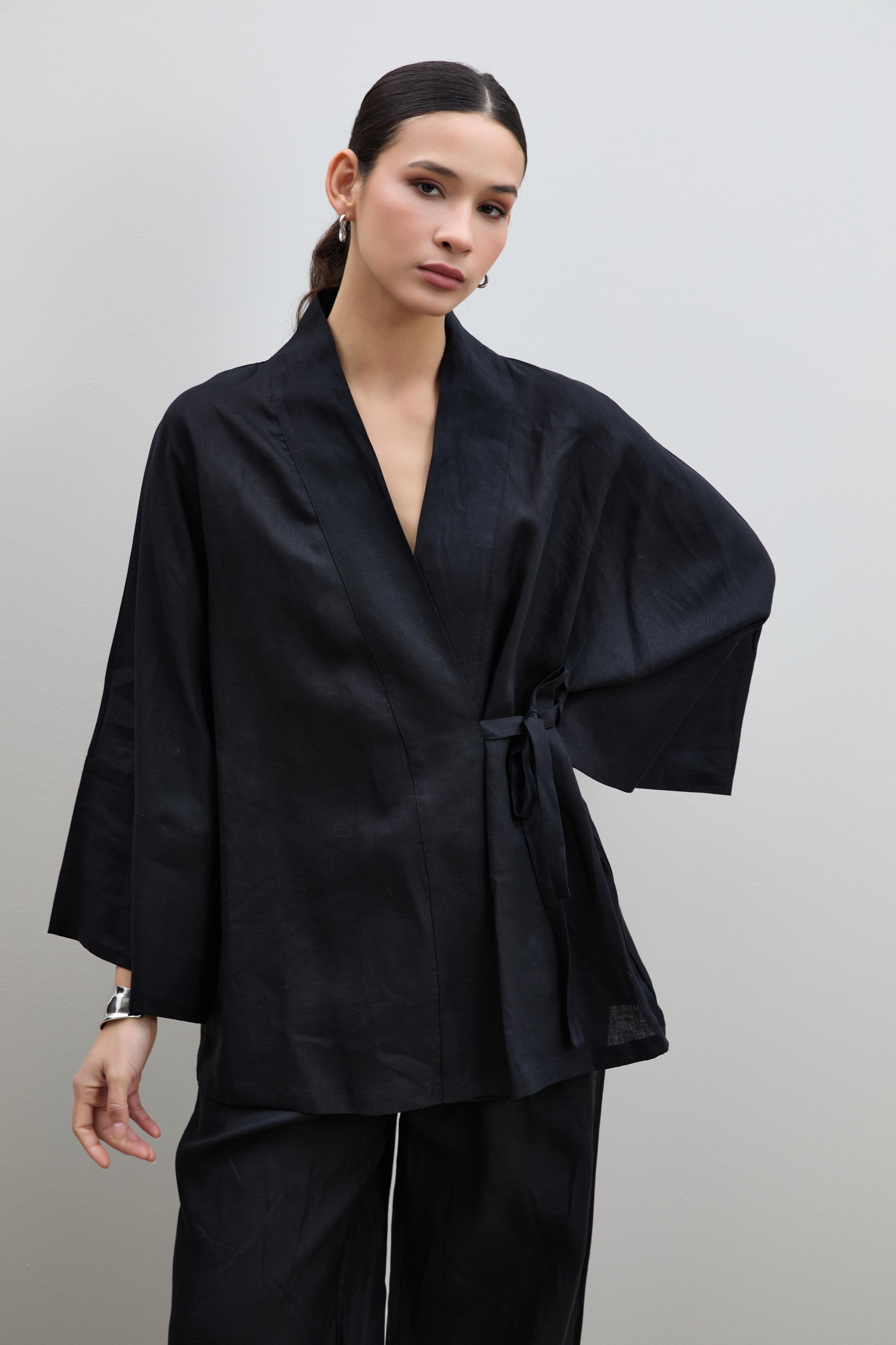 %100 Keten Oversize Kimono