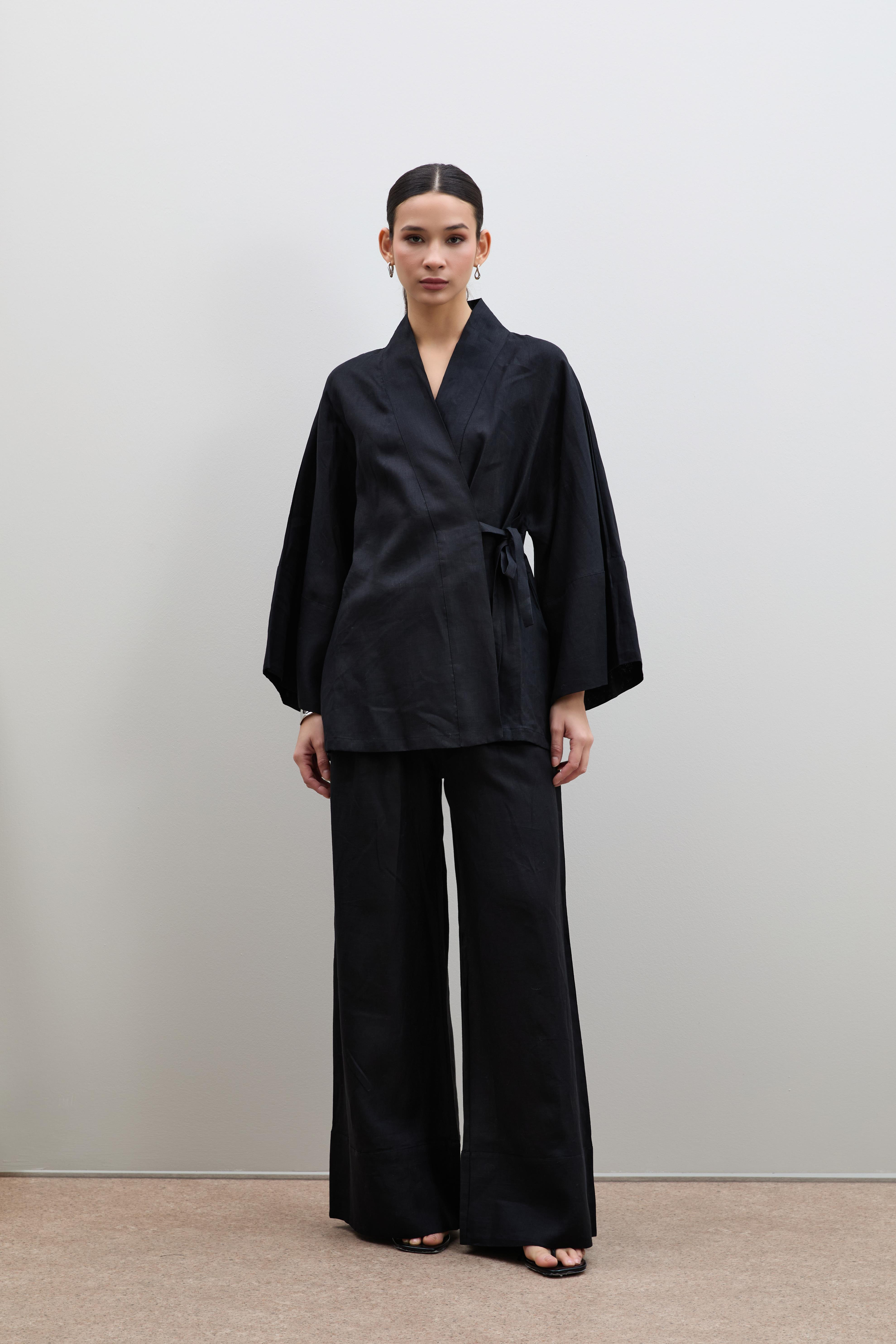 %100 Keten Oversize Kimono