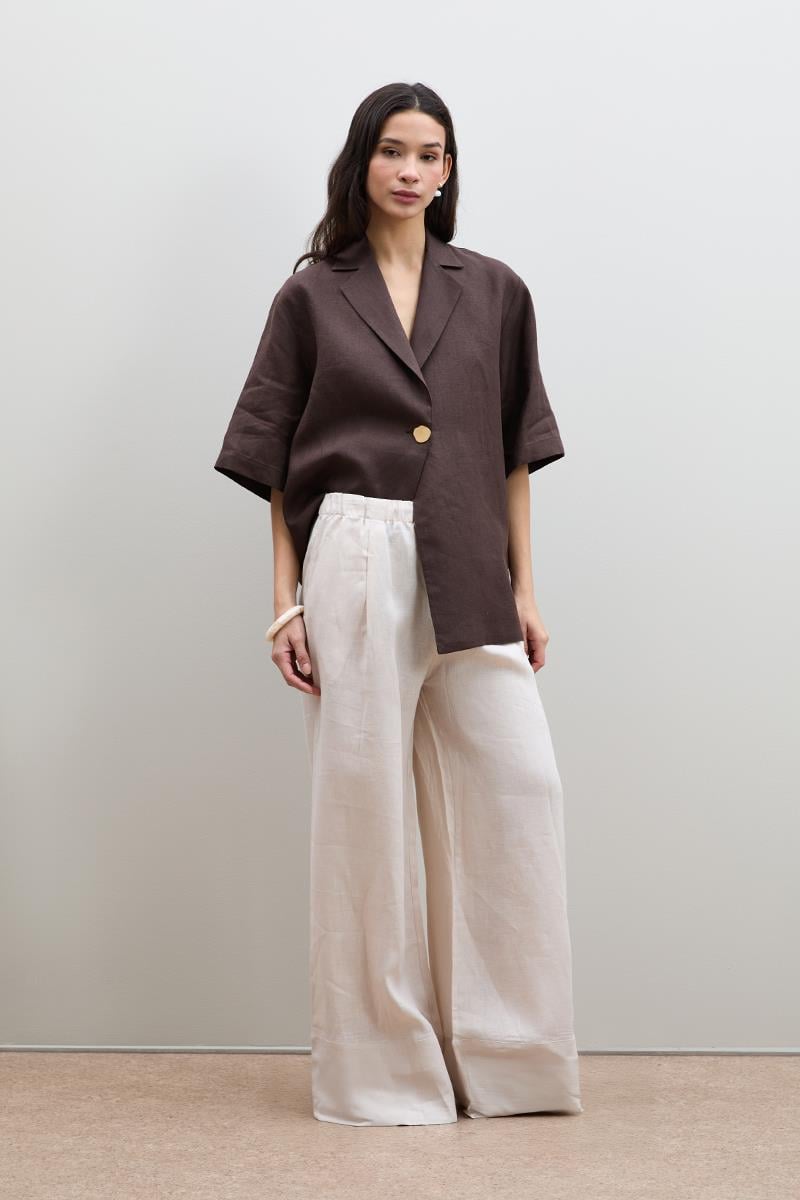 Брюки На Шнурке Из 100% Льна