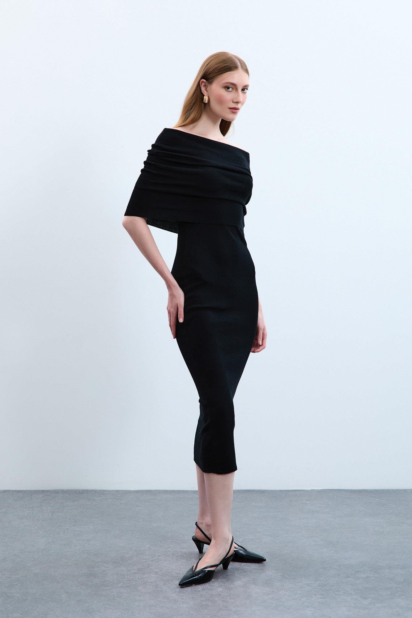 %100 Organik Pamuk Açık Omuzlu Elbise