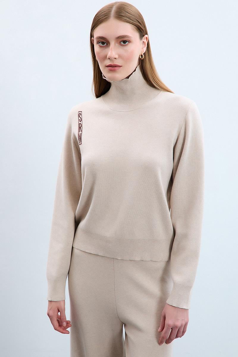 100% Organic Cotton Sweater with Print Detail 