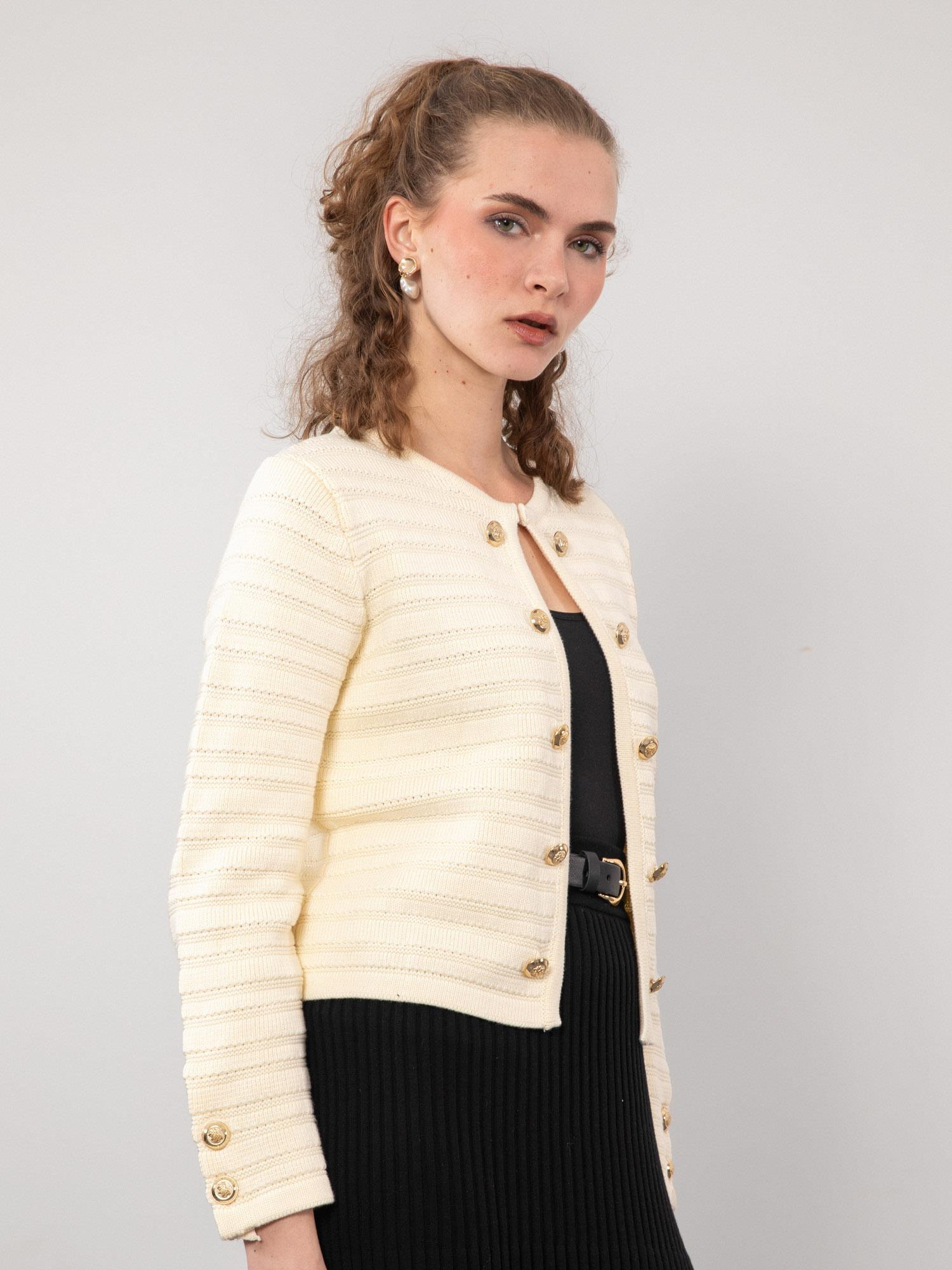 %100 Organik Pamuk Düğme Detaylı Hırka