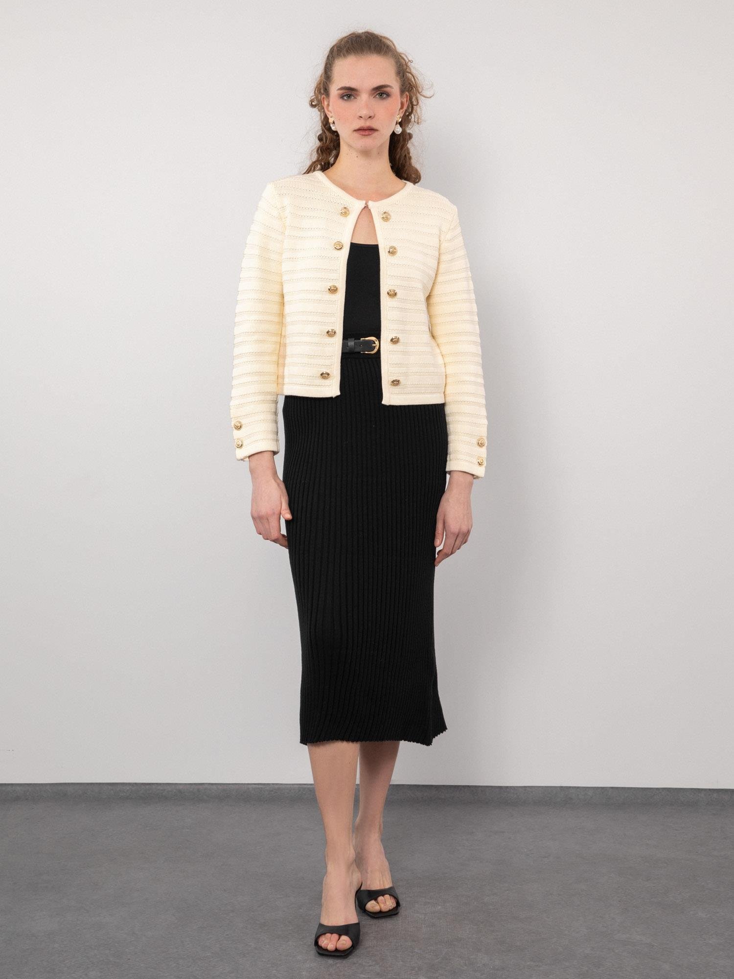 %100 Organik Pamuk Düğme Detaylı Hırka