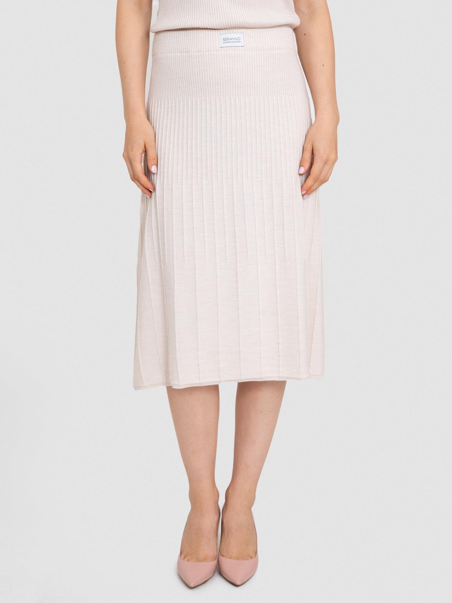 %100 Organik Yün Fitilli Midi Etek