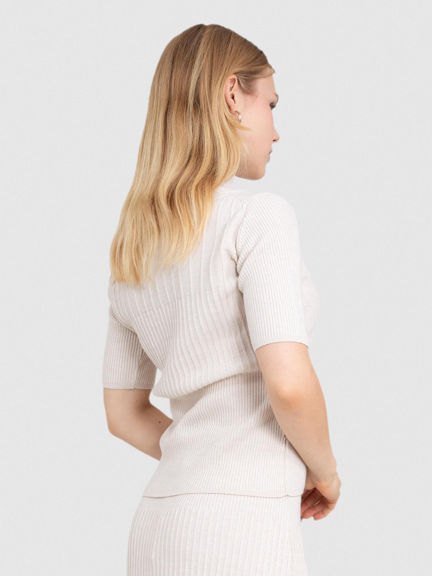 %100 Organik Yün Fitilli Yüksek Yaka Kazak