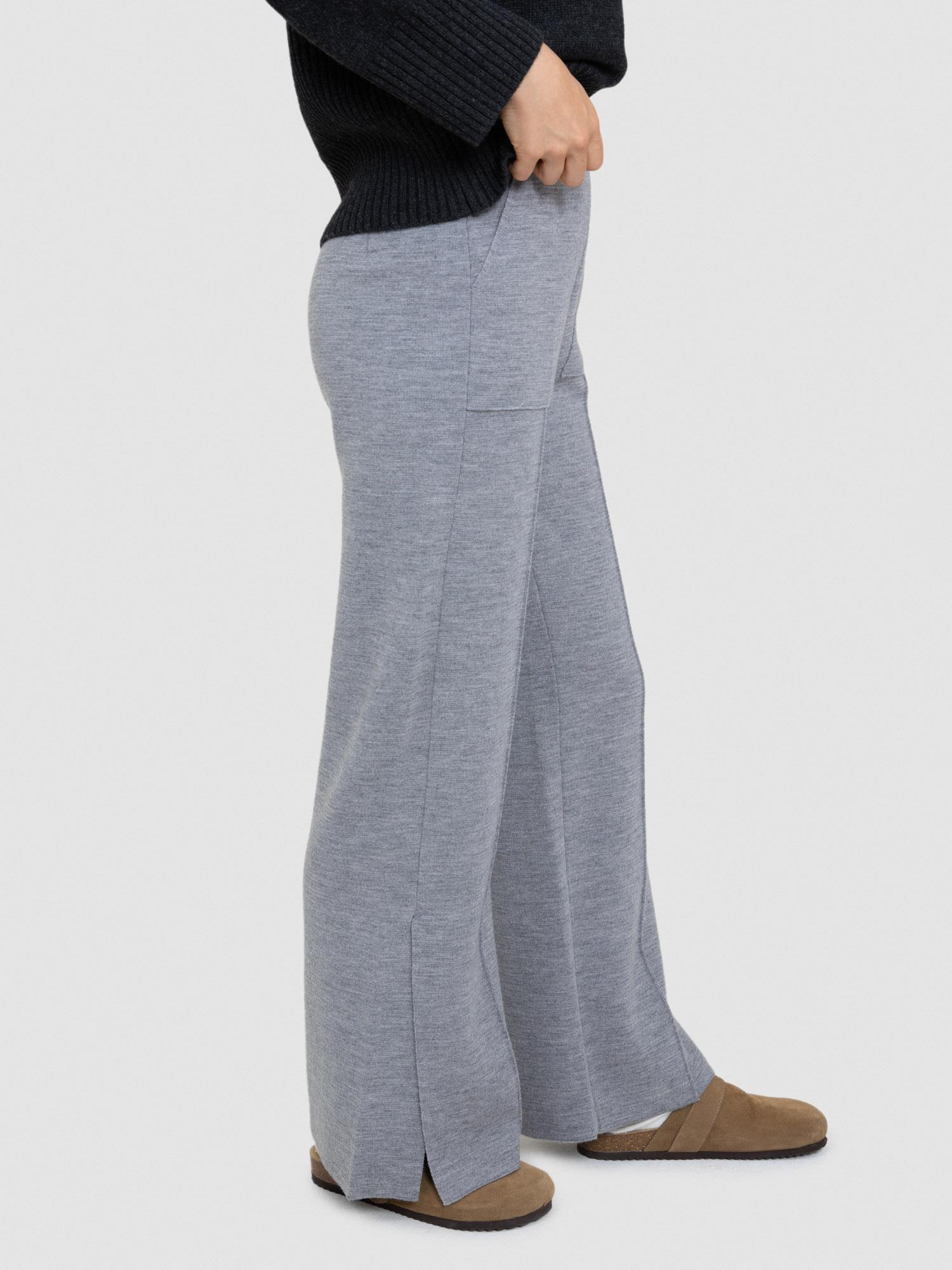 %100 Yün Bol Paça Pantolon