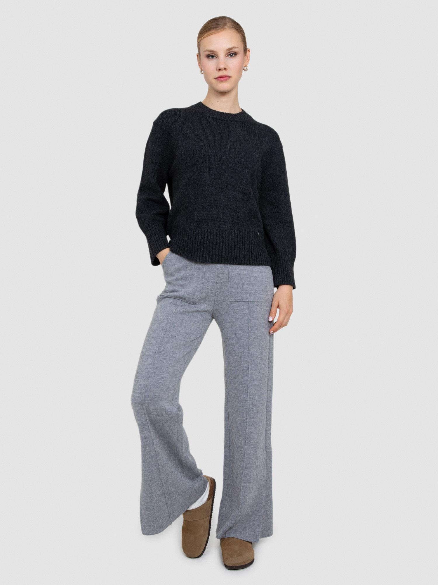 %100 Yün Bol Paça Pantolon