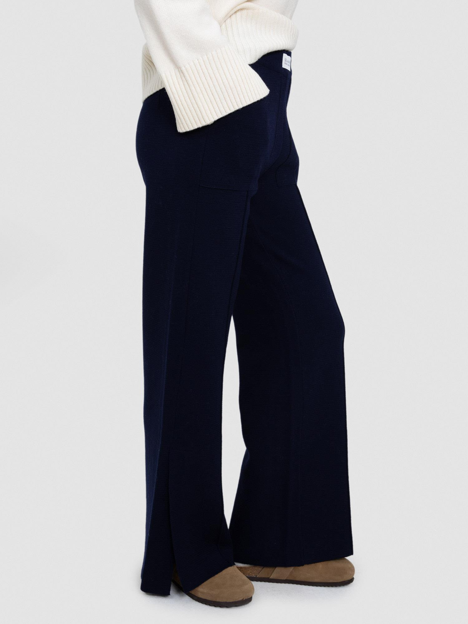 %100 Yün Bol Paça Pantolon