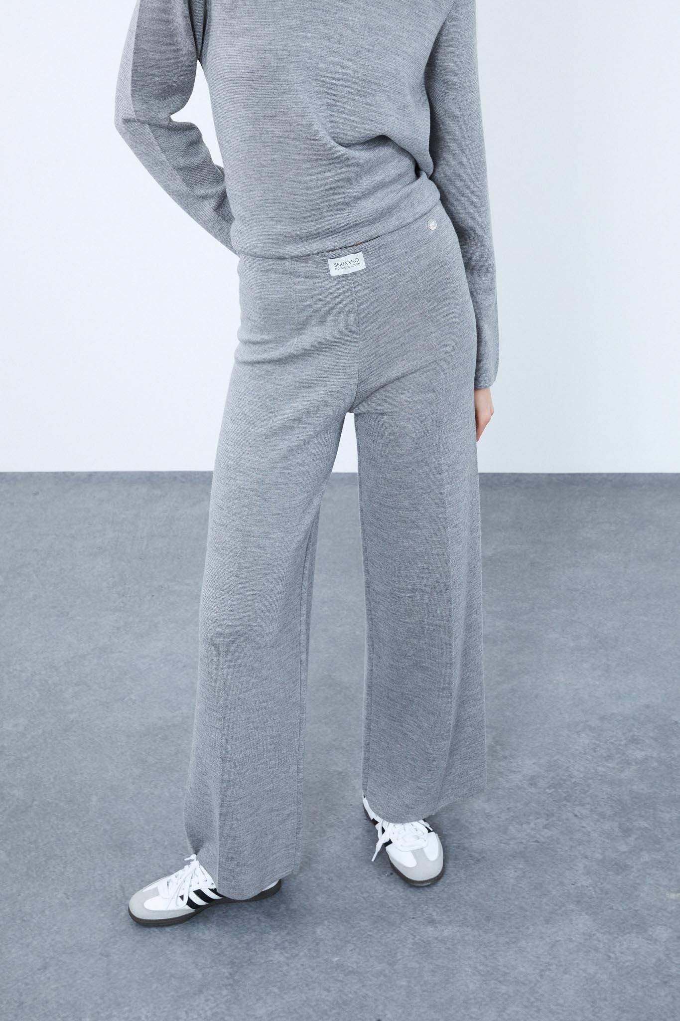 %100 Yün Yüksek Bel Pantolon